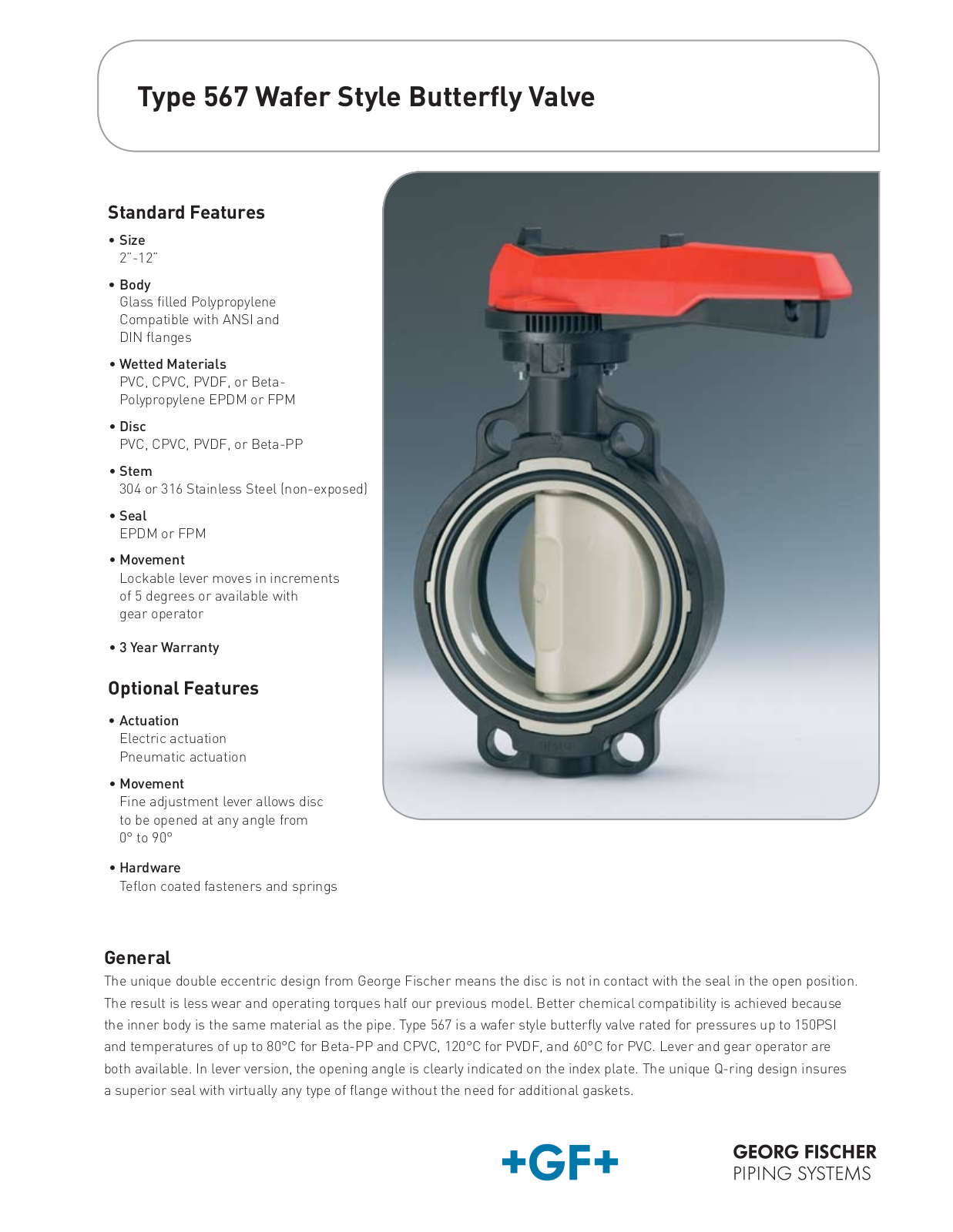 Georg Fischer 567 Specifications