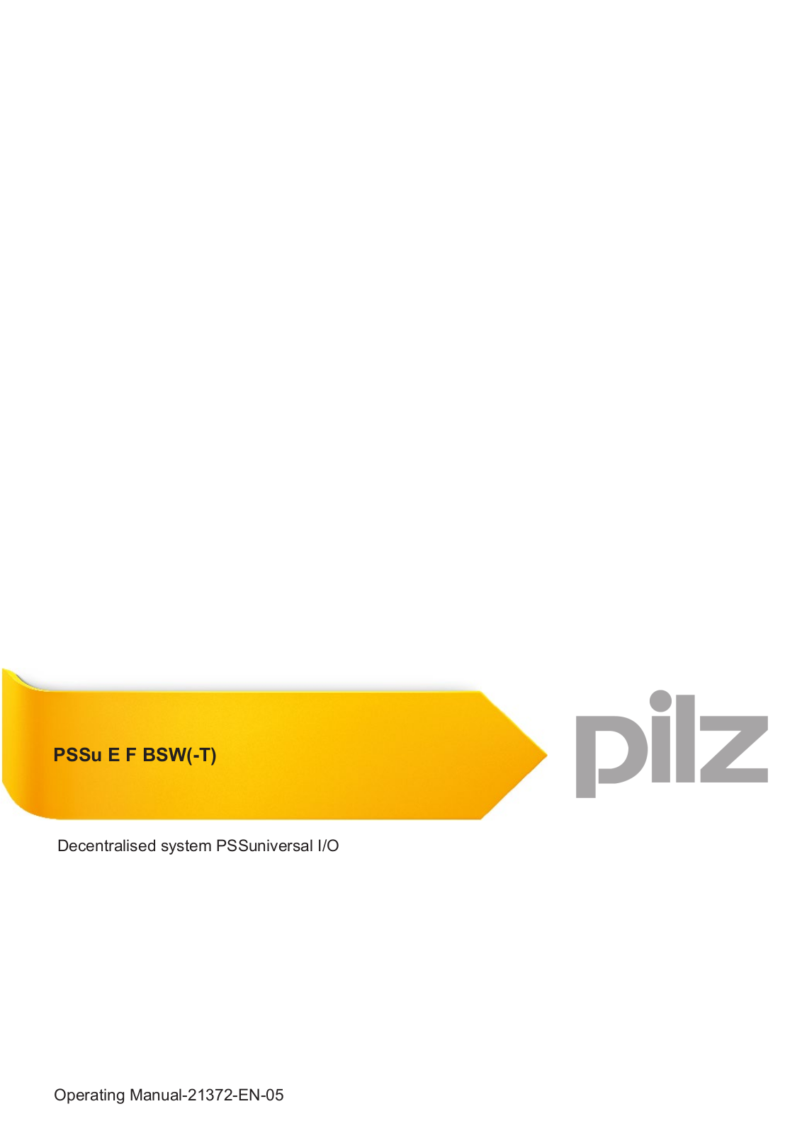 Pilz PSSu E F BSW User Manual