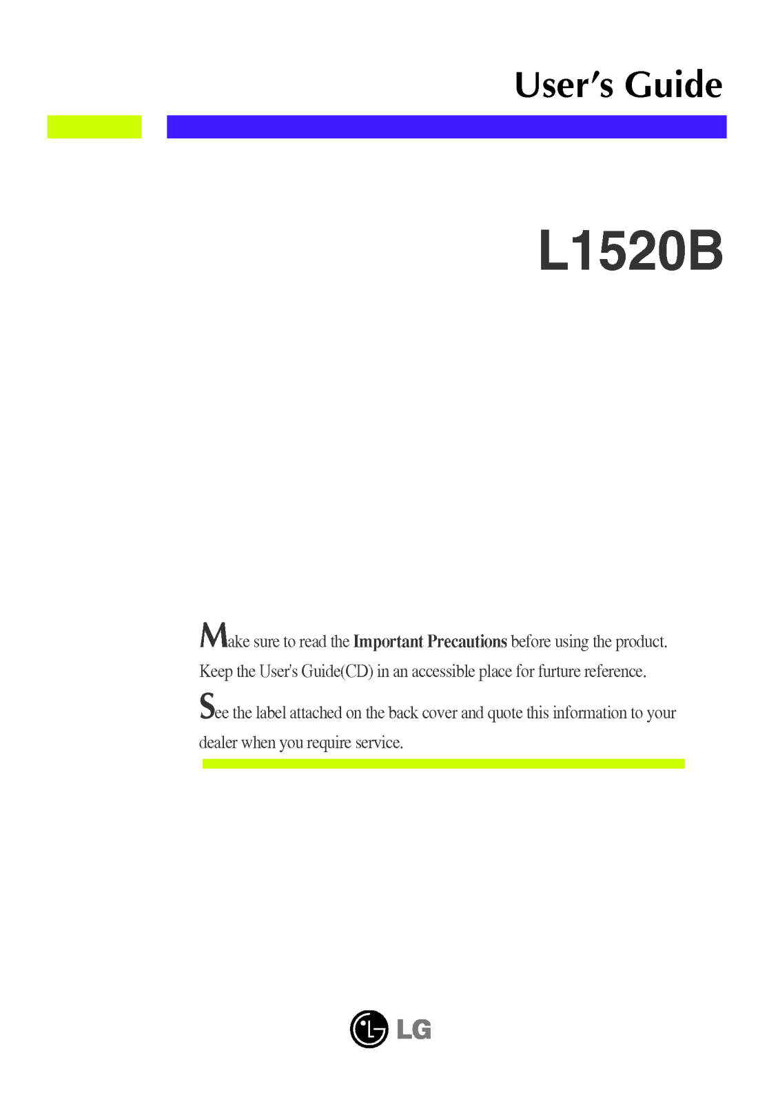 LG L1520BFEX-TM User Manual