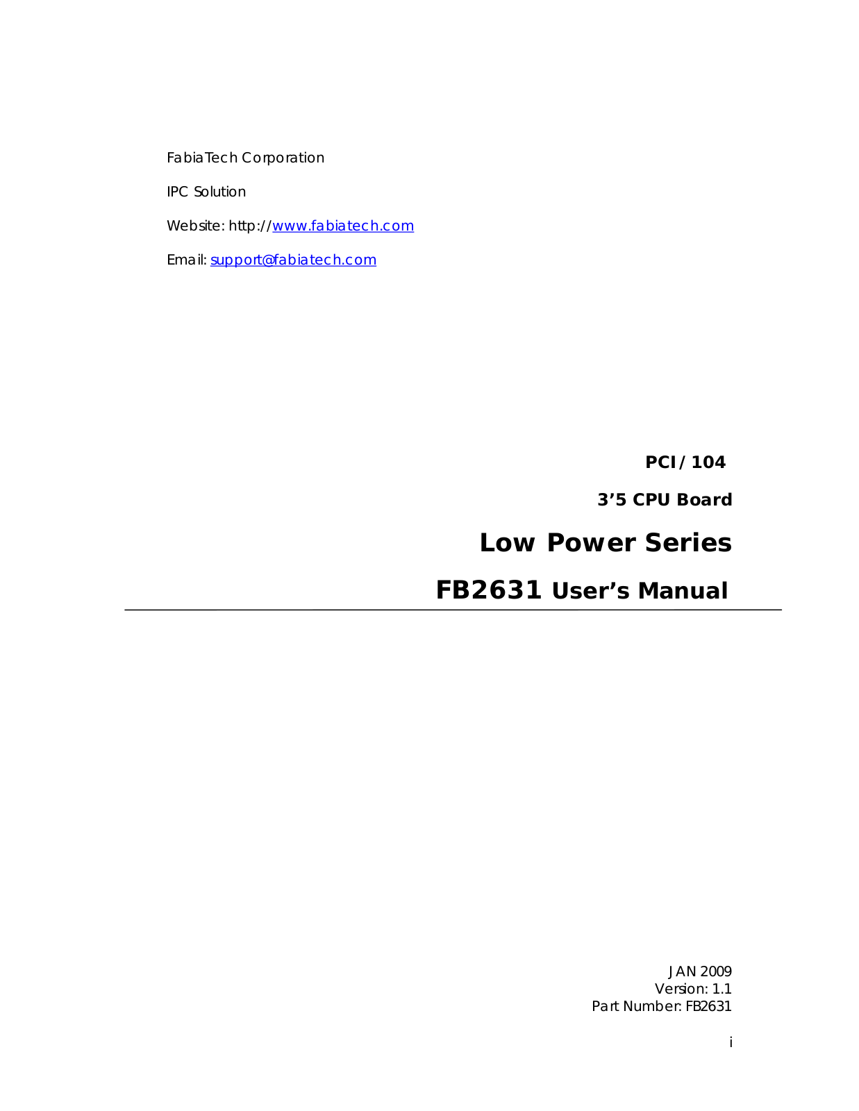 FabiaTech FB2631 User Manual - ManualMachine.com