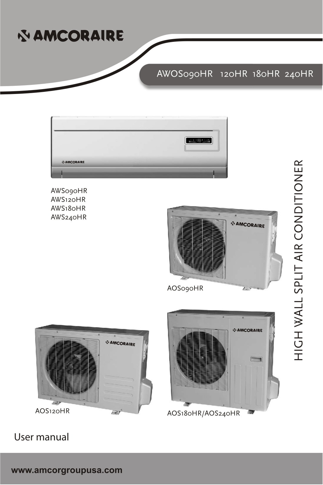 Amcor AWS120HR, AOS240HR, AWS180HR, AOS120HR, AWS090HR User Manual