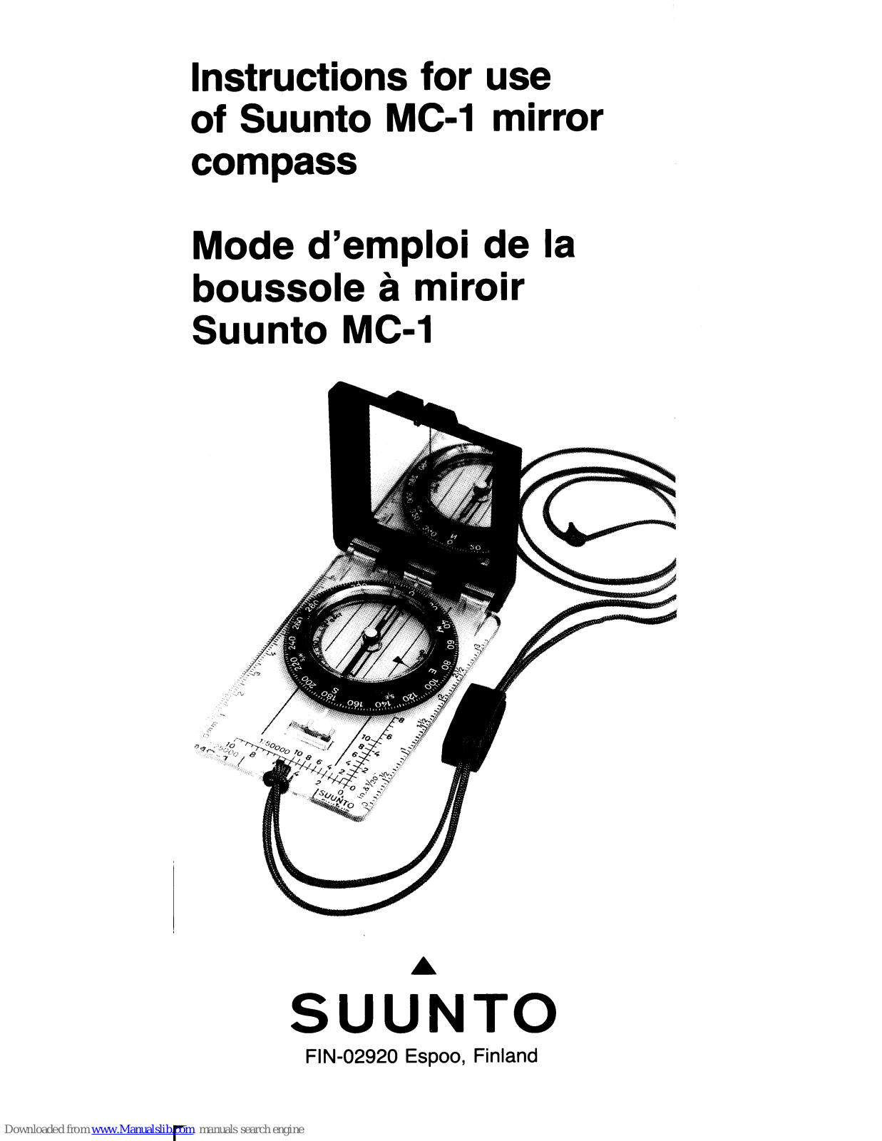 Suunto MC-1 Instructions For Use Manual