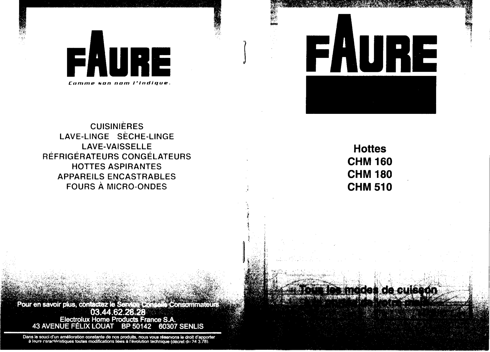 Faure CHM 180, CHM 160, CHM 510 User Manual