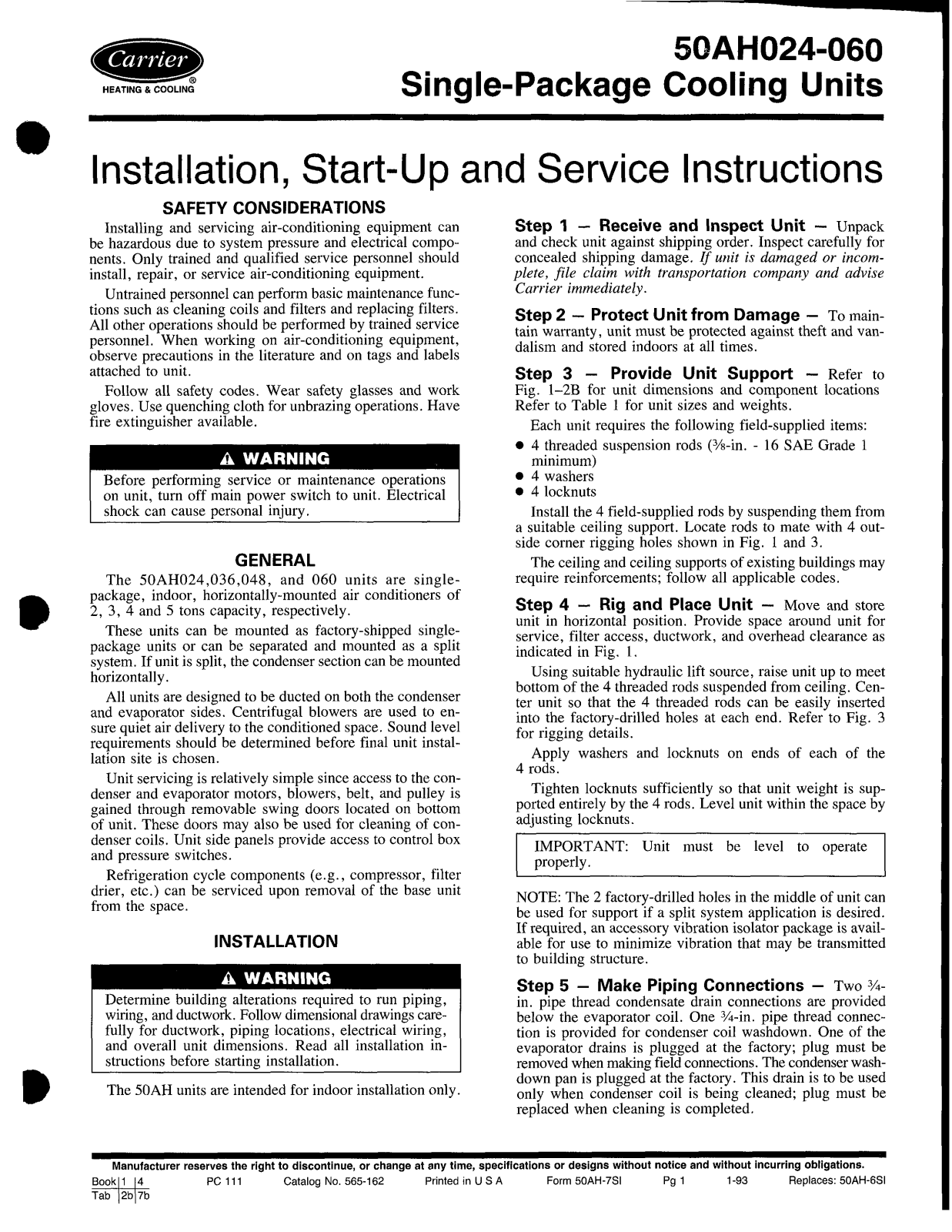 Carrier 50AH024-060 User Manual