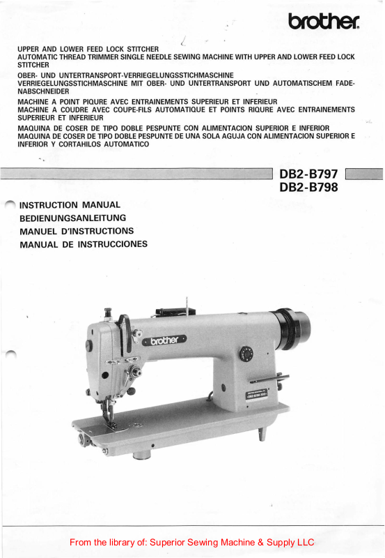 Brother DB2-B797, DB2-B798 Instruction Manual