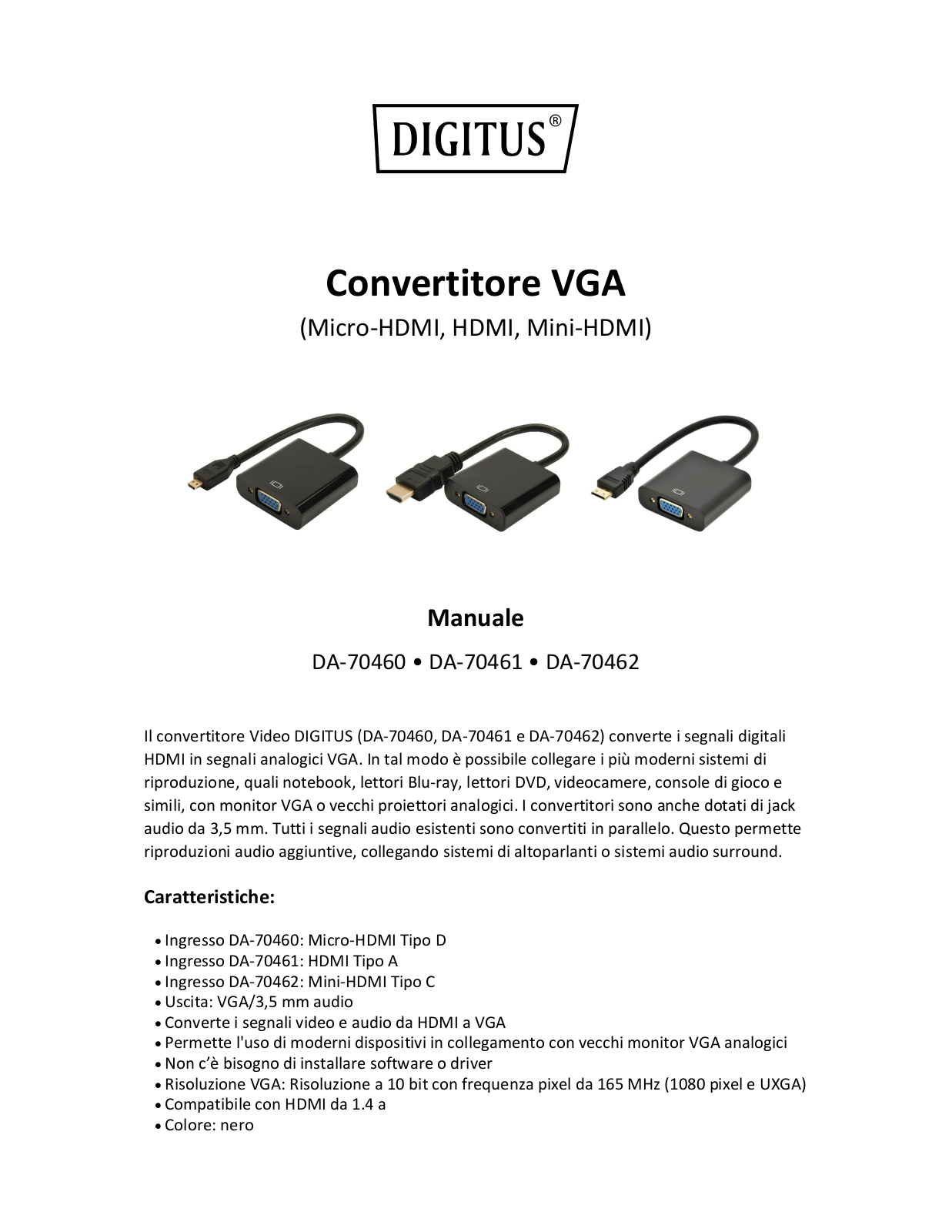 Digitus DA-70460, DA-70461, DA-70462 User guide