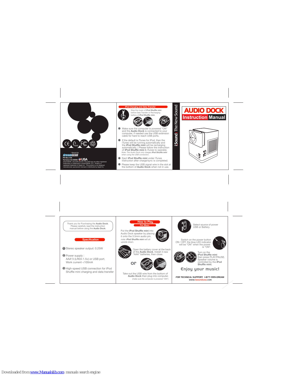 DreamGEAR iSound Audio Dock Instruction Manual