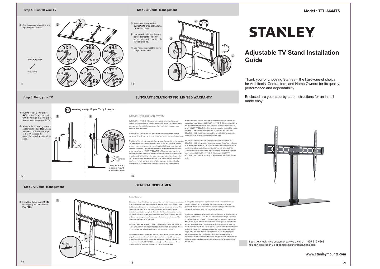 Stanley TTL-6644TS User Manual