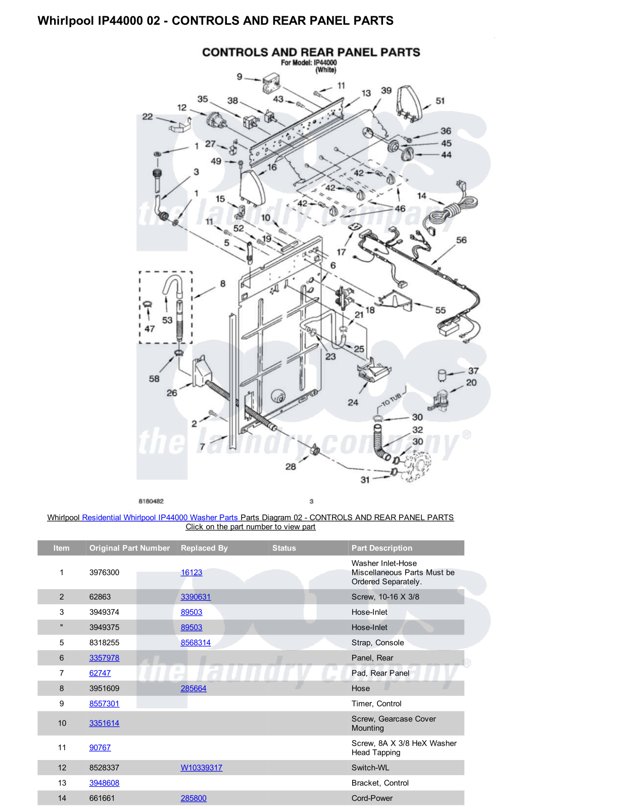 Whirlpool IP44000 Parts Diagram