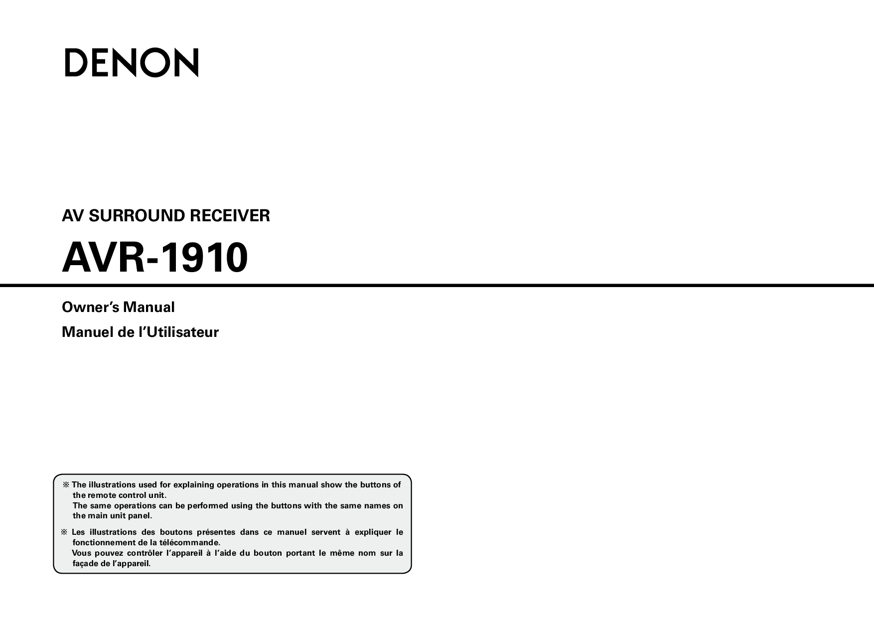 Denon AVR-1910 User Manual