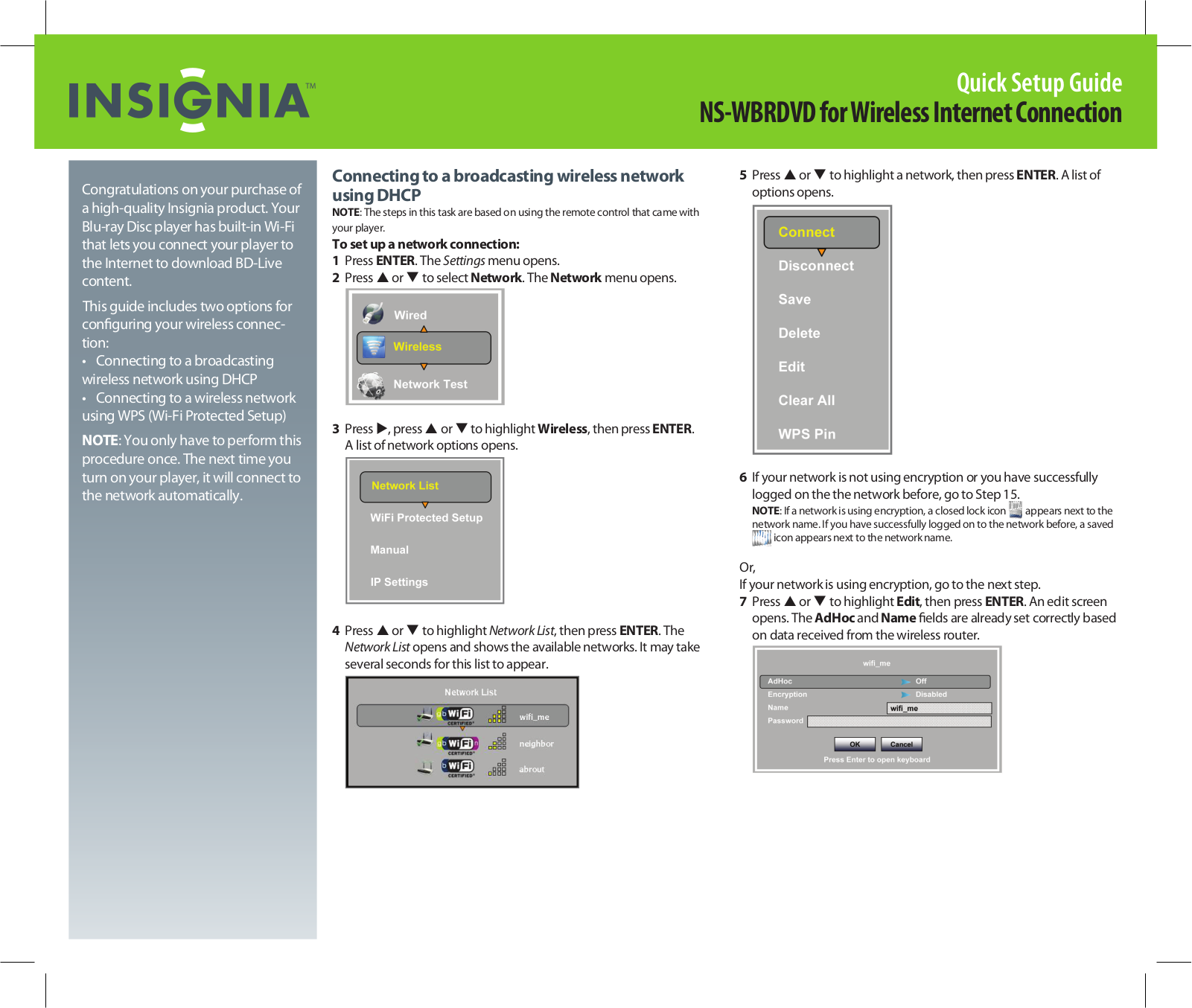 Insignia NS-WBRDVD User Manual