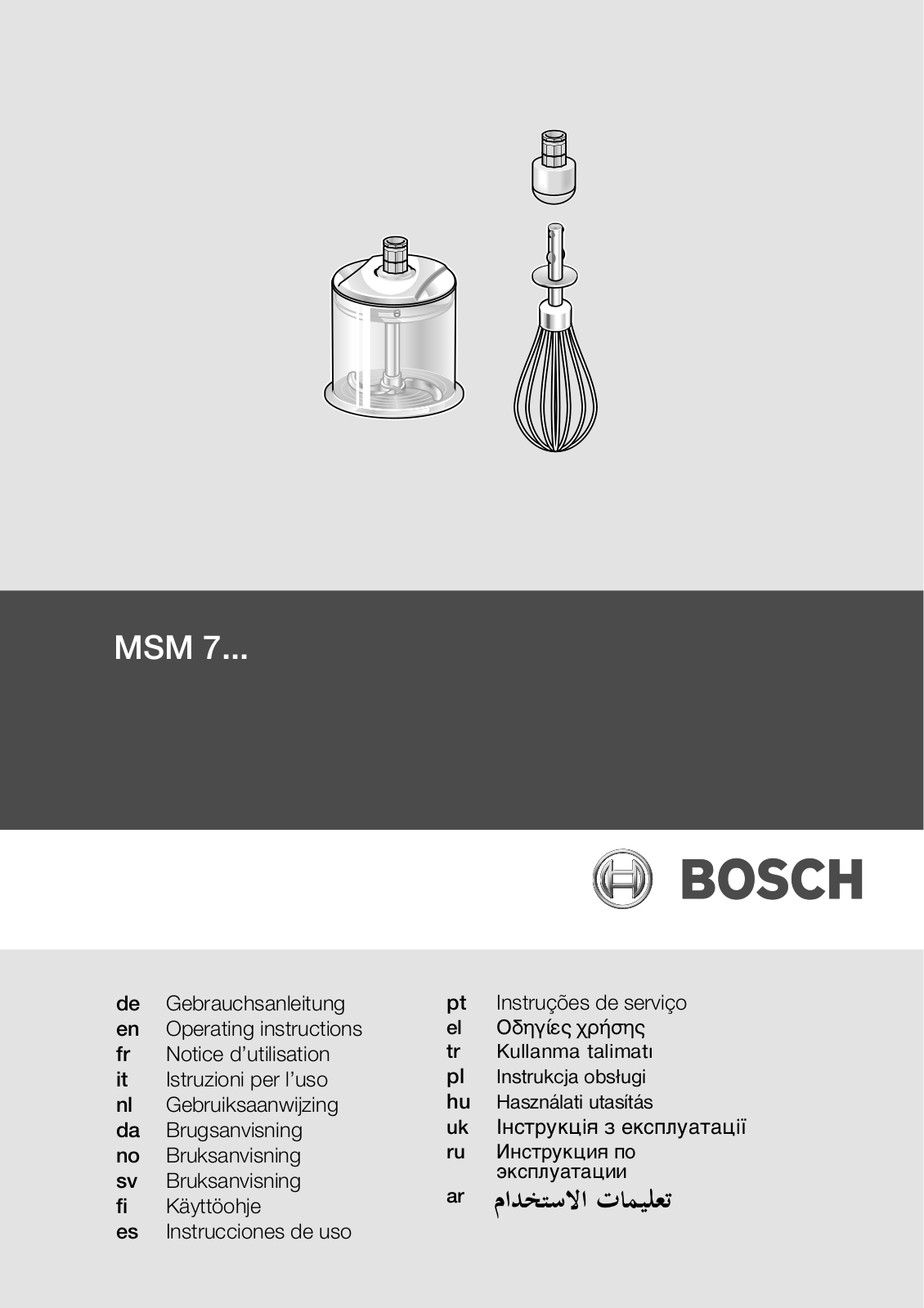 BOSCH MSM75 User Manual