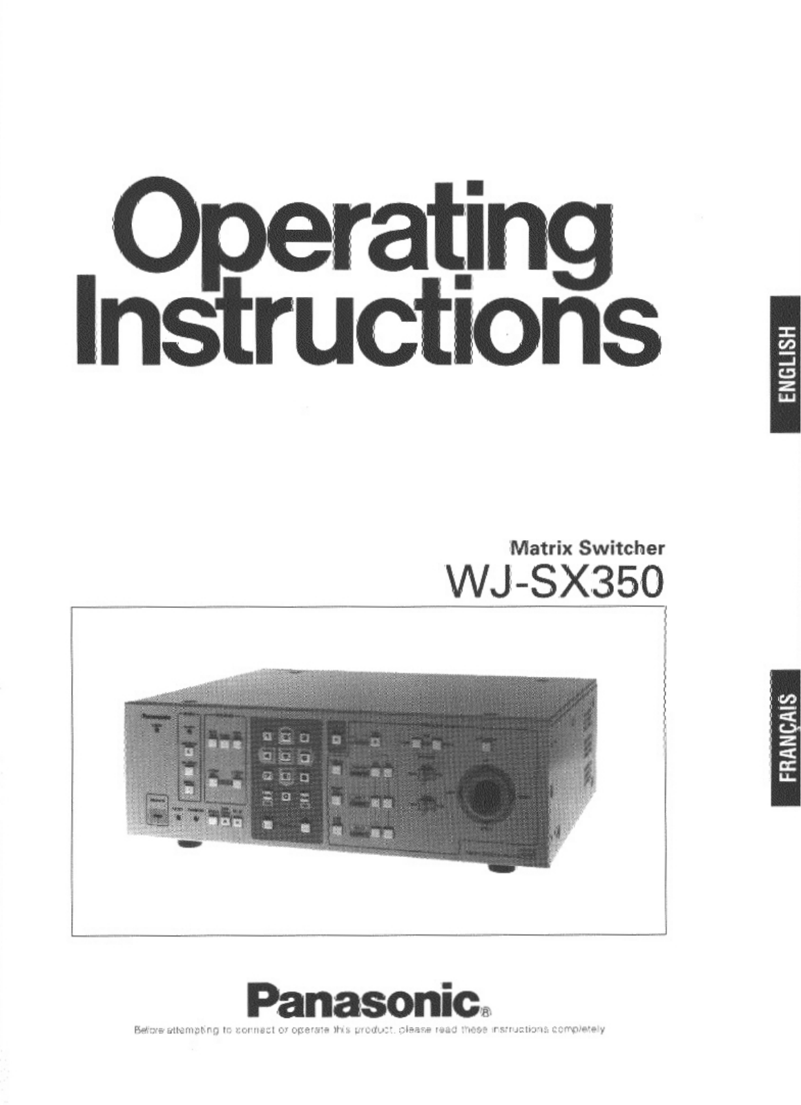 Panasonic WJ-SX350 User Manual