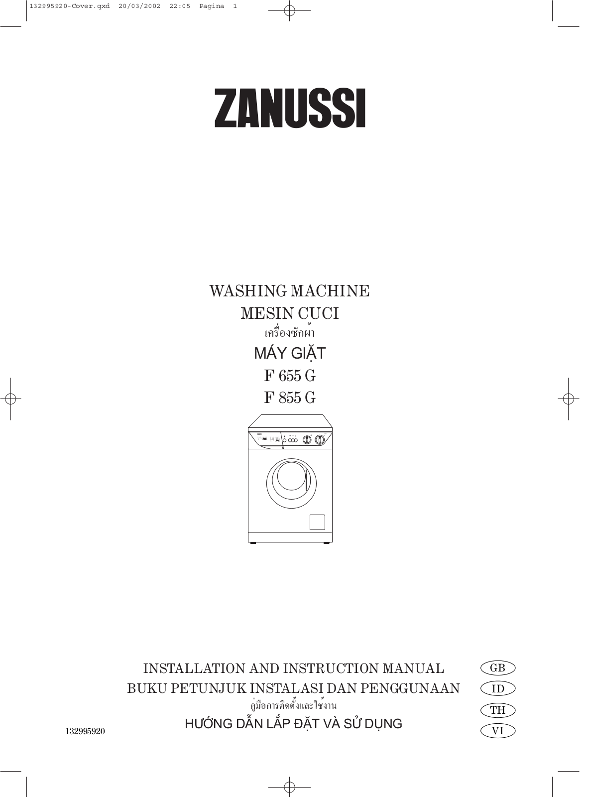 Zanussi F855G, F655G User Manual