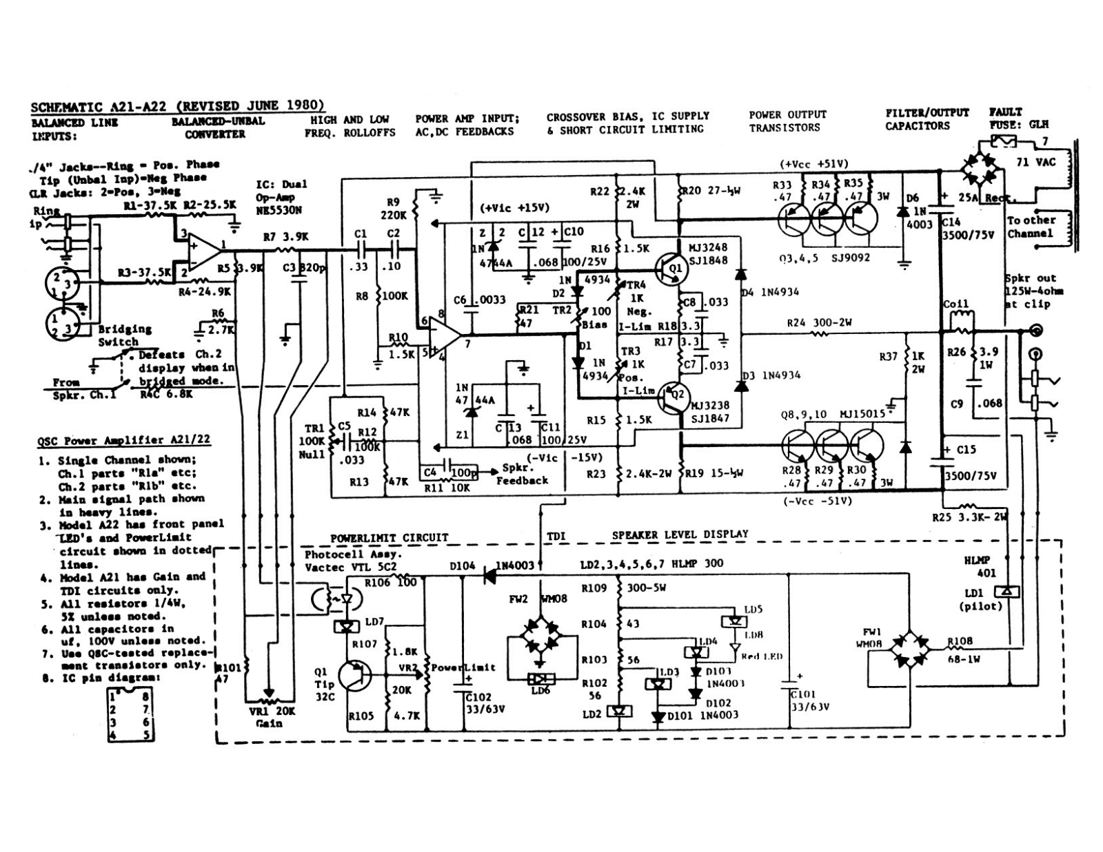 QSC A-22 Schematic