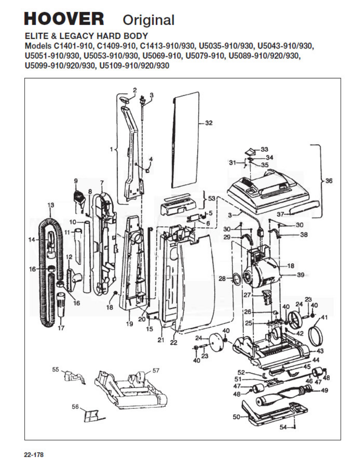 Hoover C1413-930, C1413-910, C1409-910, C1401-910 Owner's Manual