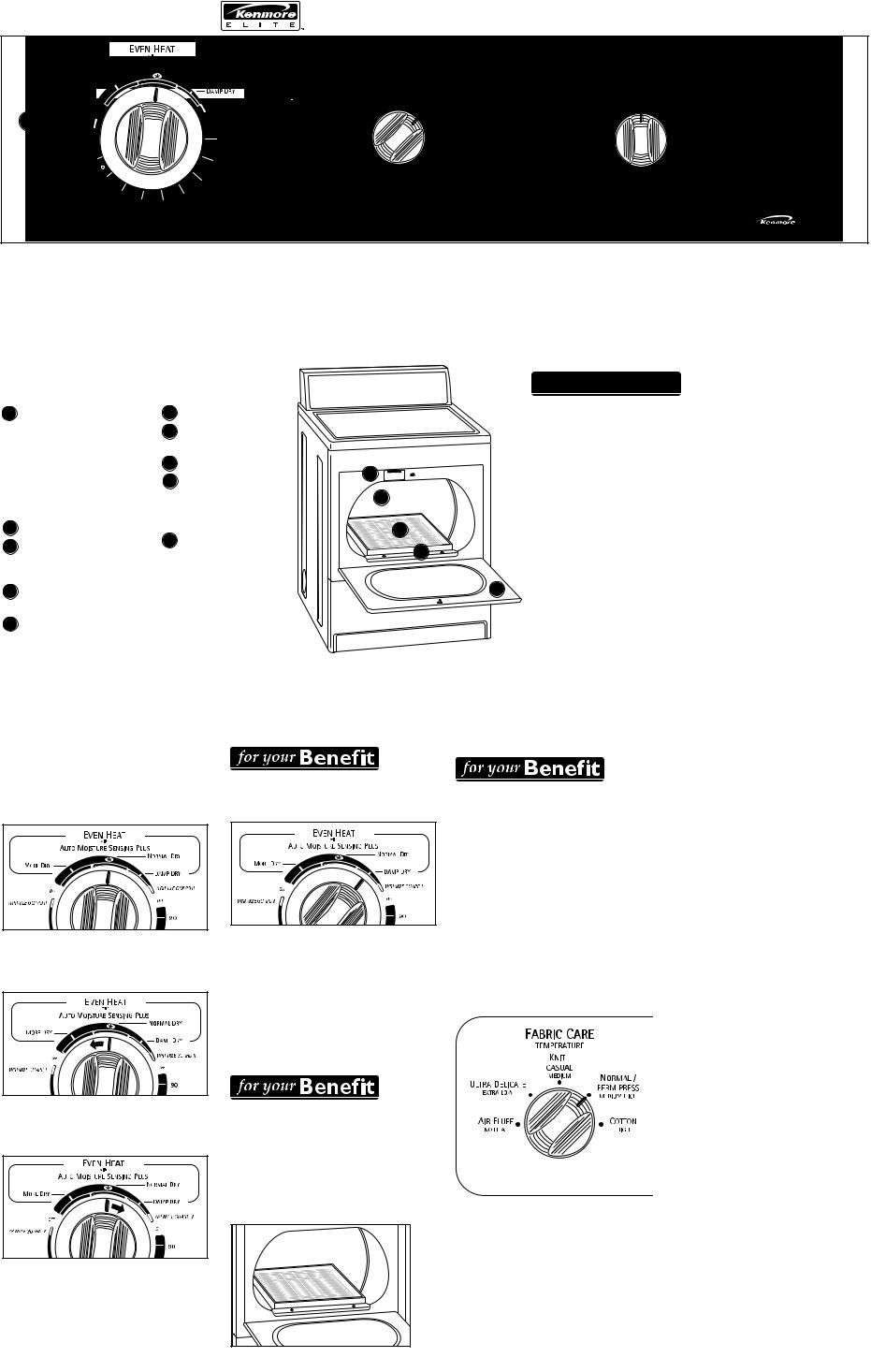 Kenmore C60952, C60956 Feature Sheet