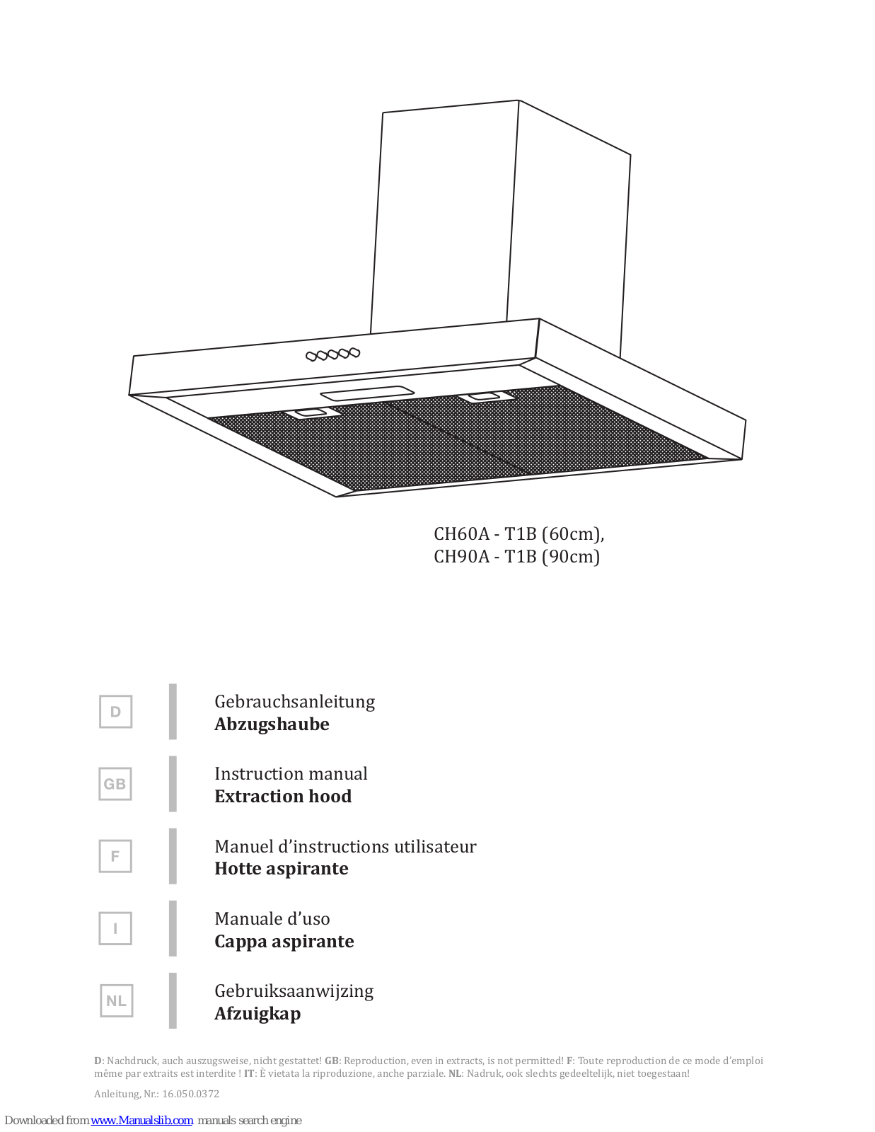 Ore CH60A-T1B, CH90A-T1B Instruction Manual