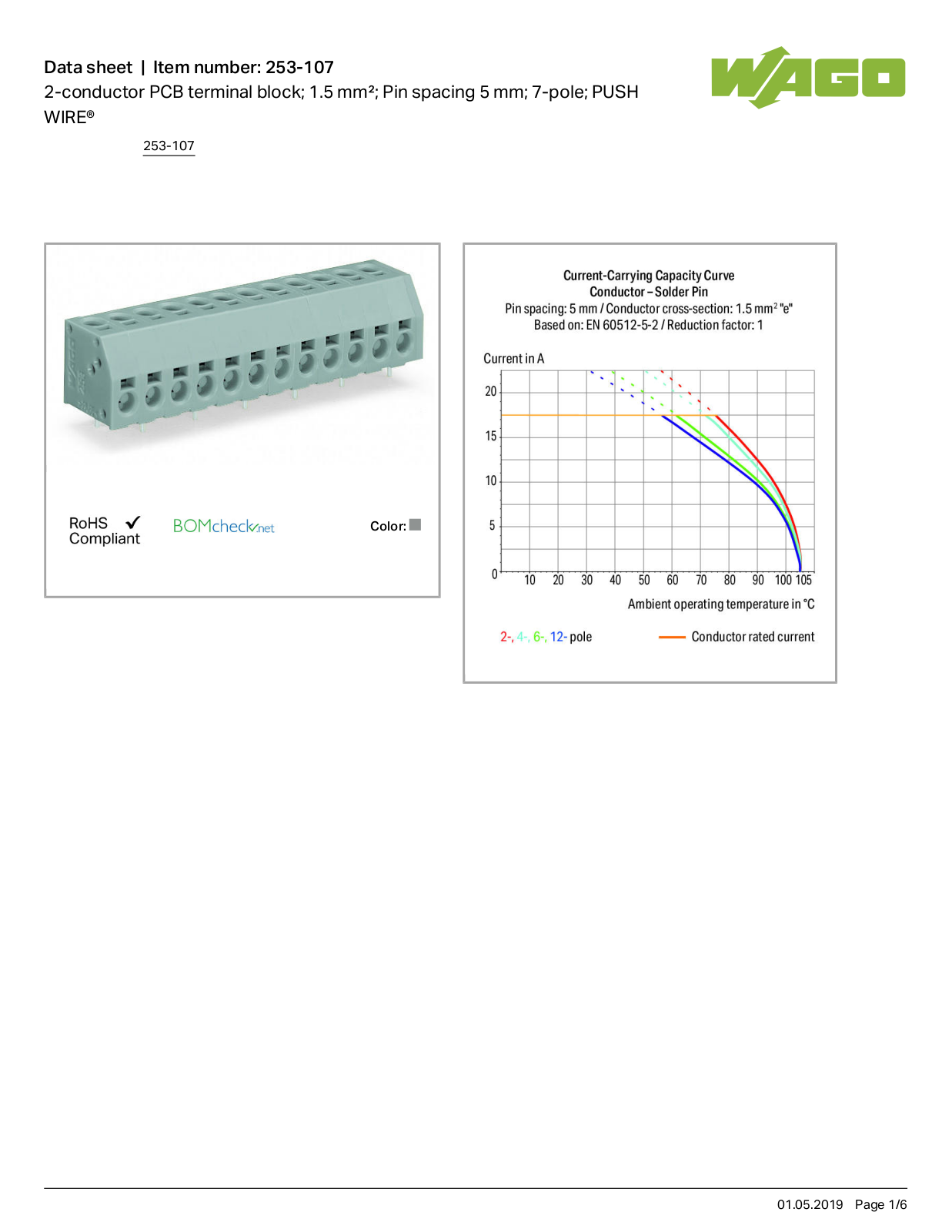 Wago 253-107 Data Sheet