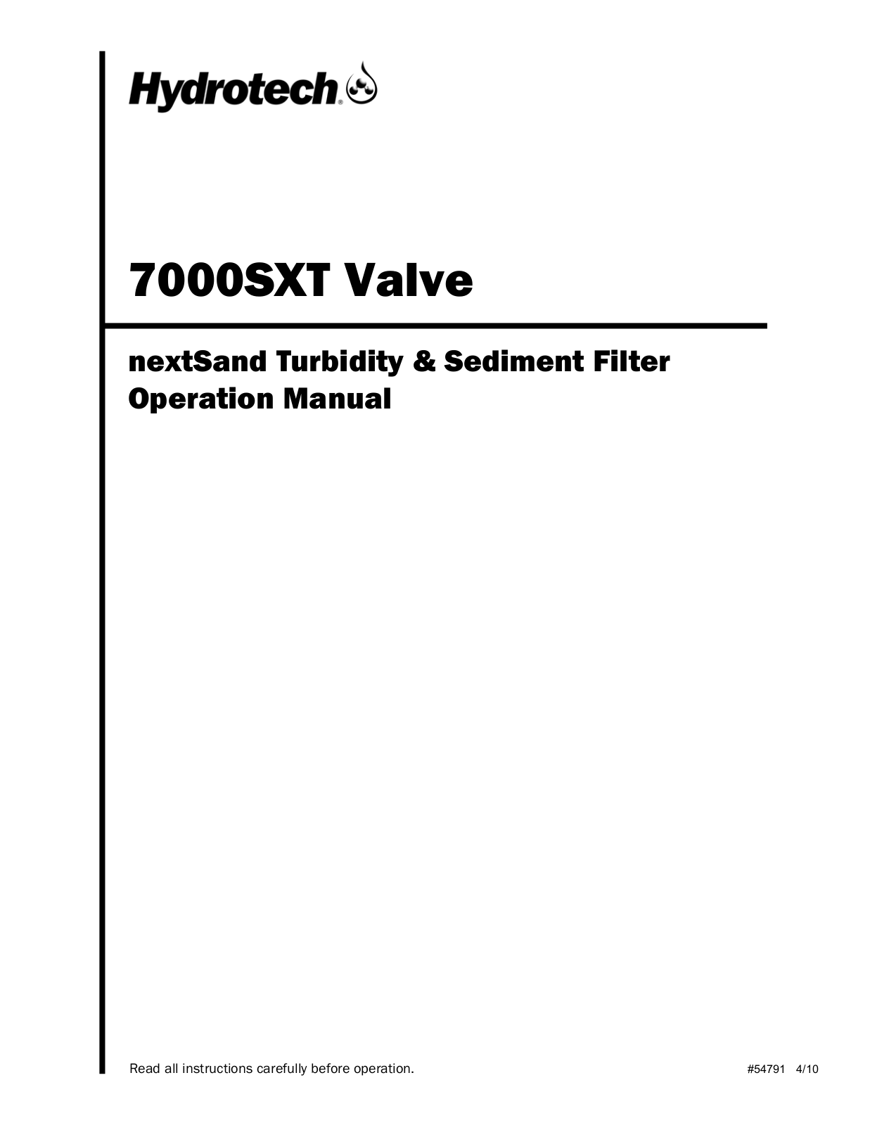 Hydrotech 7000 SXT User Manual