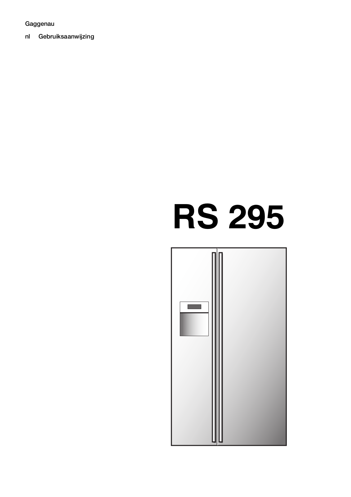 Gaggenau RS295SKD1 User Manual