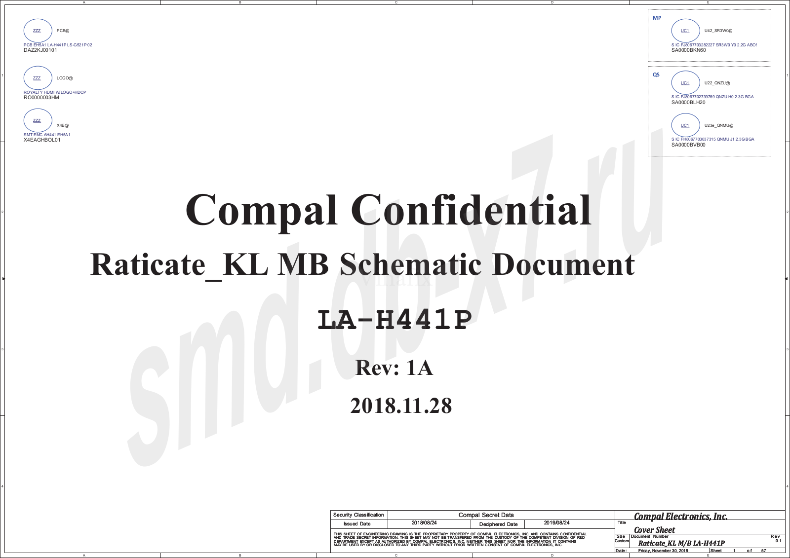 Compal LA-H441P Schematics Rev0.1