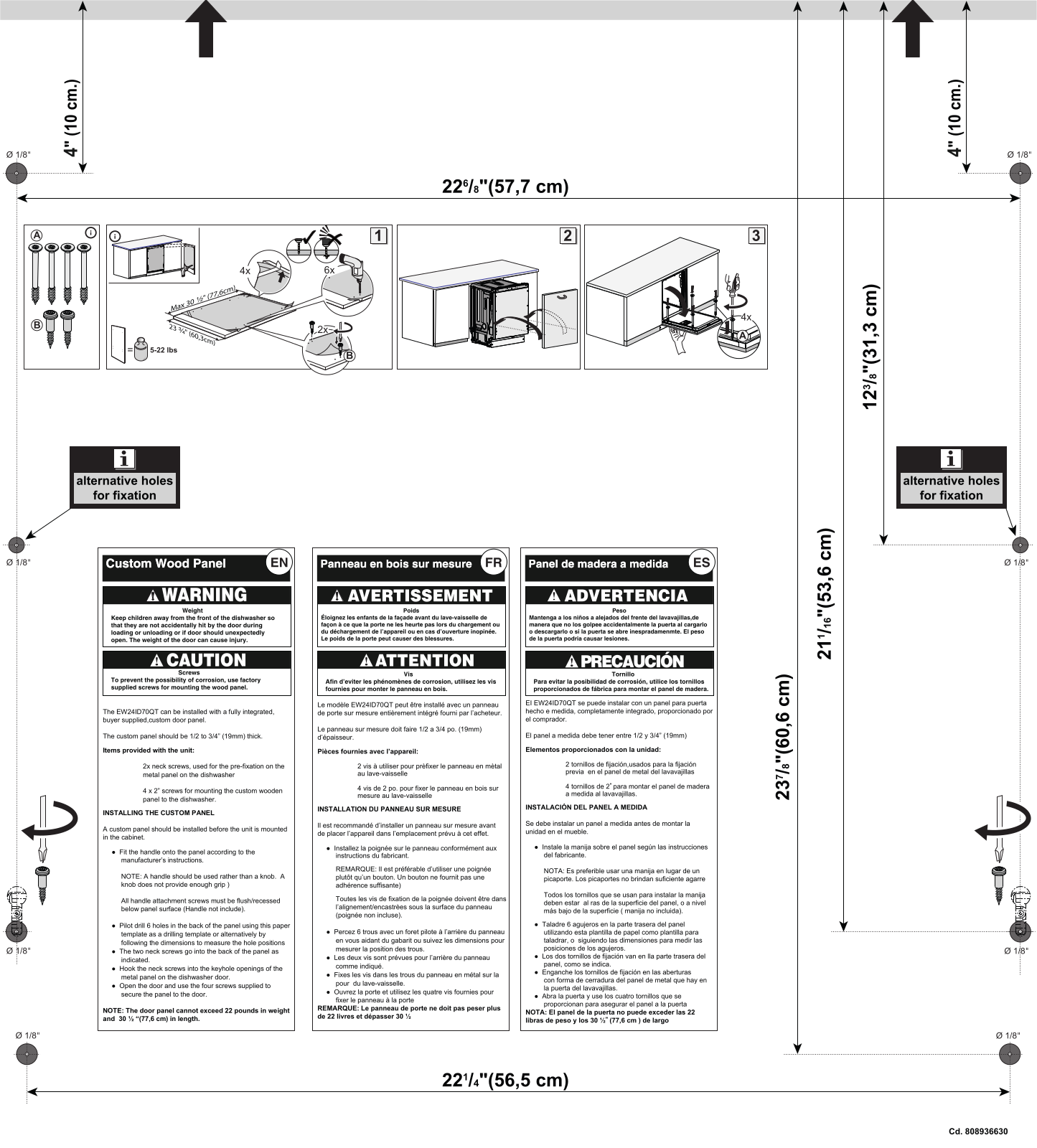 Electrolux EW24ID70QT Installation Template