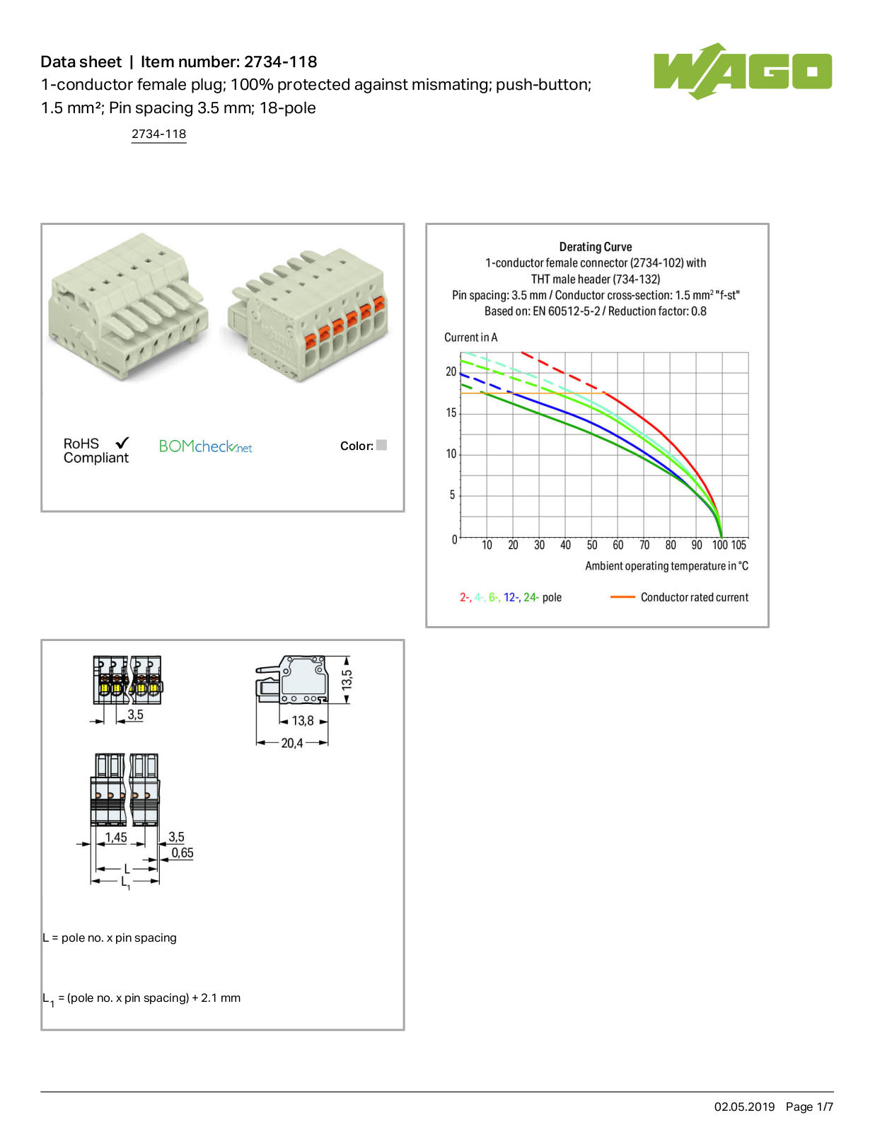 Wago 2734-118 Data Sheet