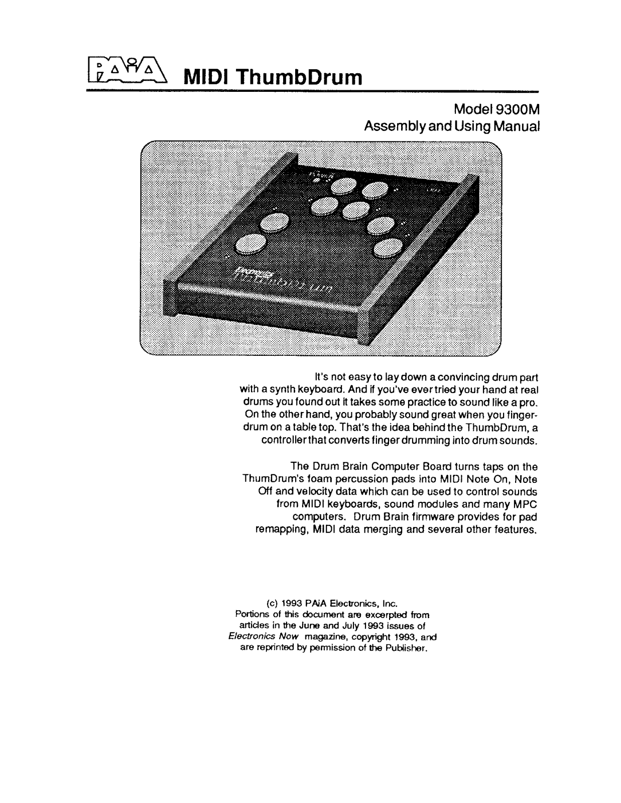 PAiA Electronics 9300M User's Manual