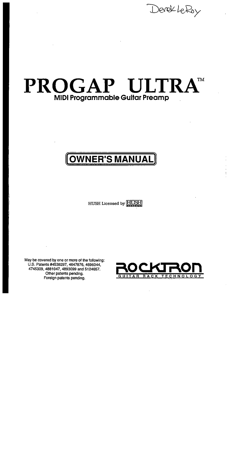 Rocktron PROGAPULTRA User Manual