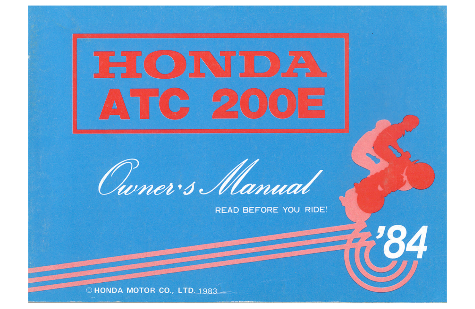 Honda ATC20001 1984 Owner's Manual