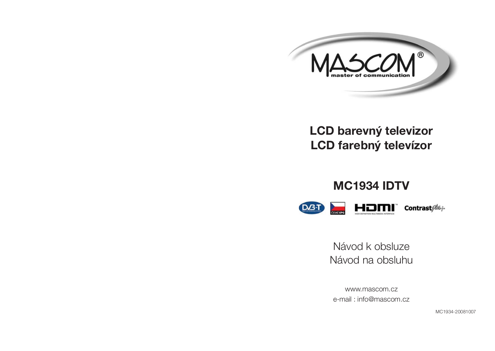 Mascom MC 1934 IDTV User Manual