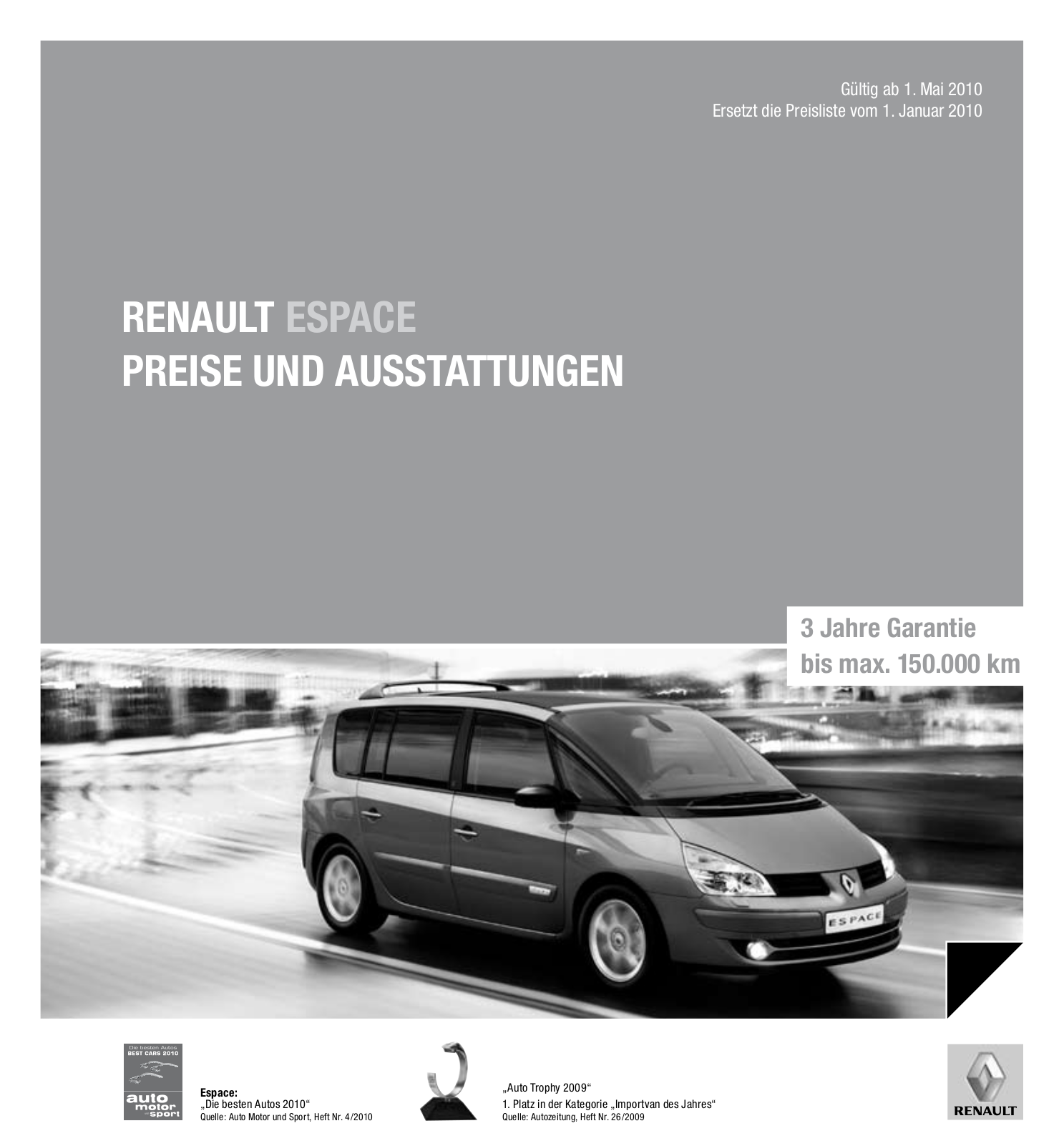 Renault ESPACE PRICES AND FACILITIES