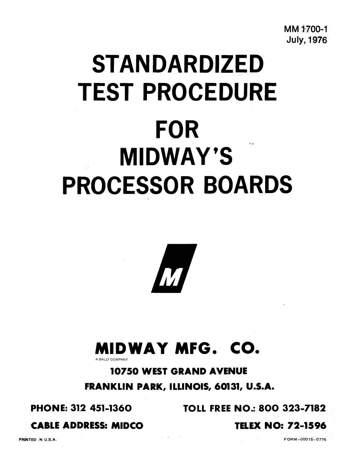 Midway 8080 User Guide