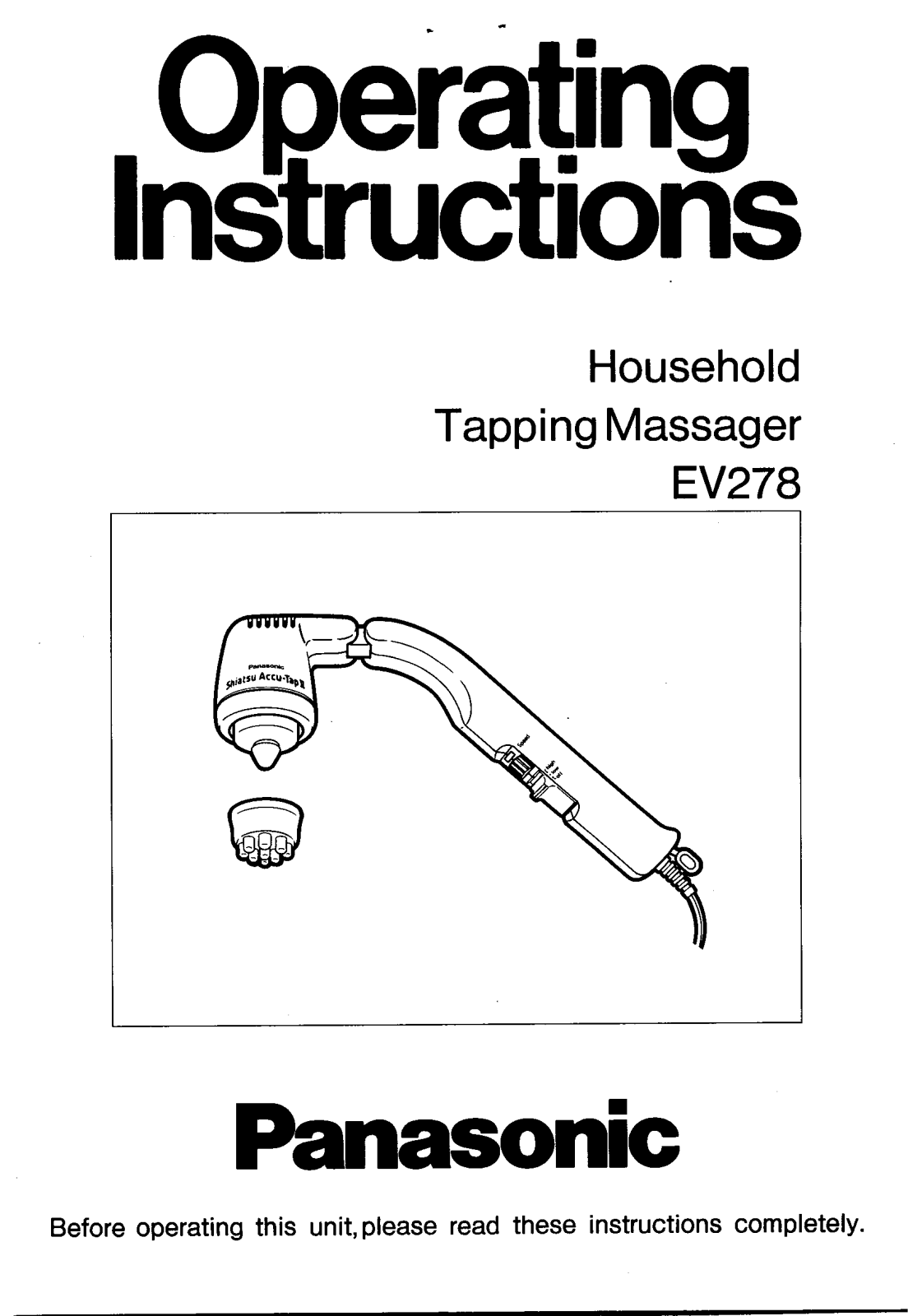 Panasonic ev-278 Operation Manual