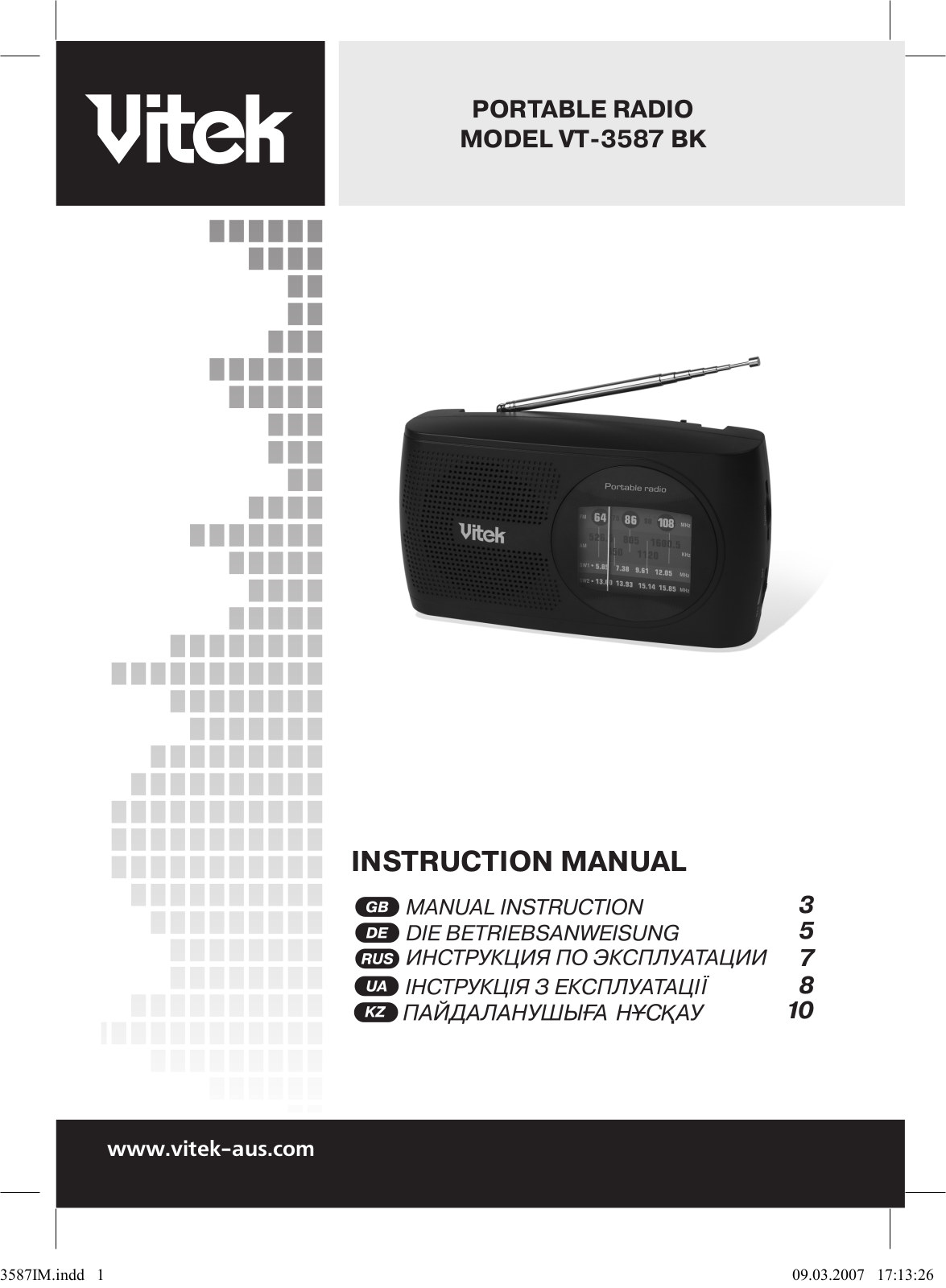 Vitek VT-3587 User Manual