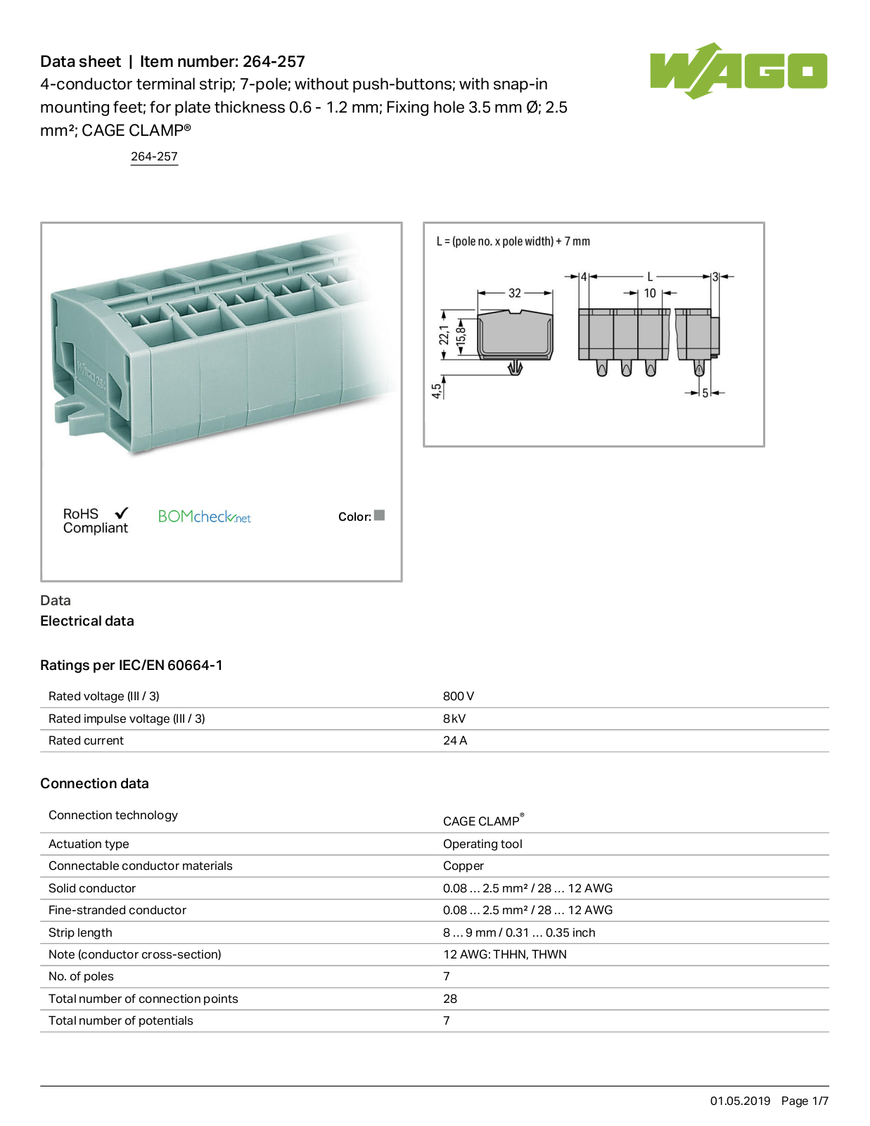 Wago 264-257 Data Sheet