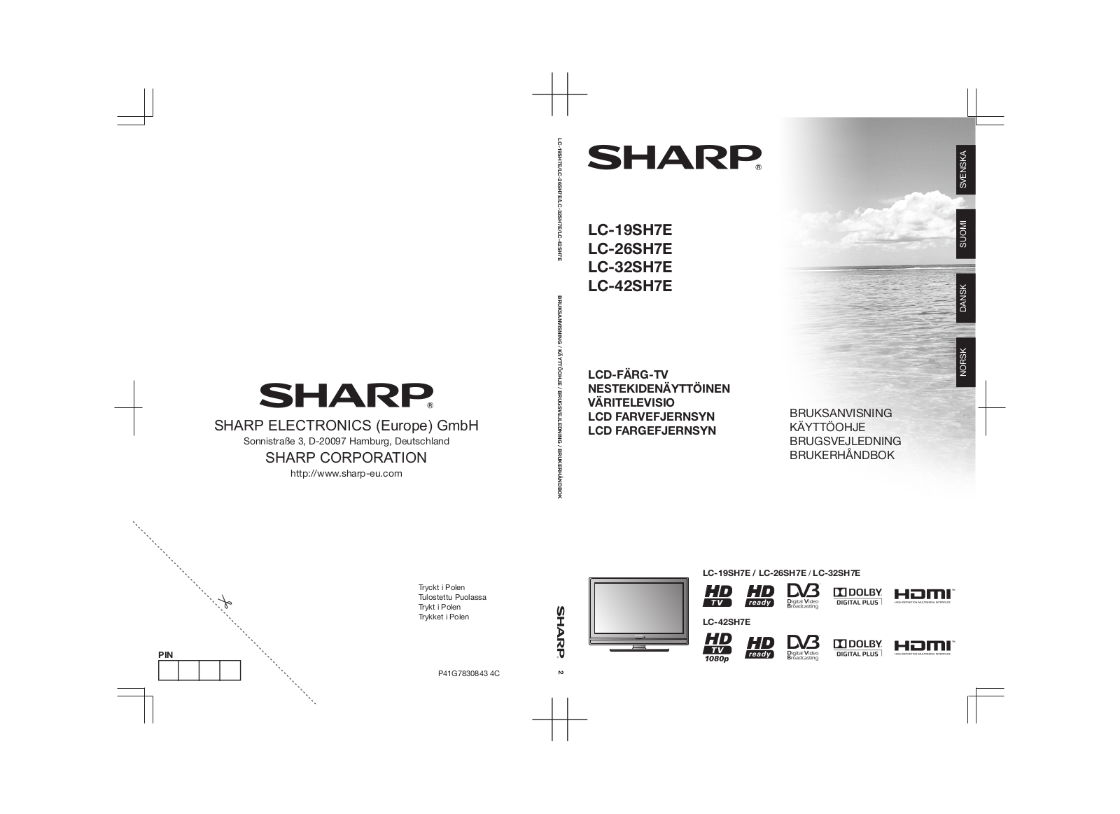 Sharp LC-19SH7E, LC-32SH7E, LC-26SH7E, LC-42SH7E User Manual