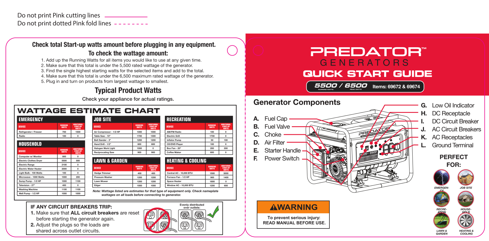 Harbor Freight Tools 69672, 69674 Quick Start Guide