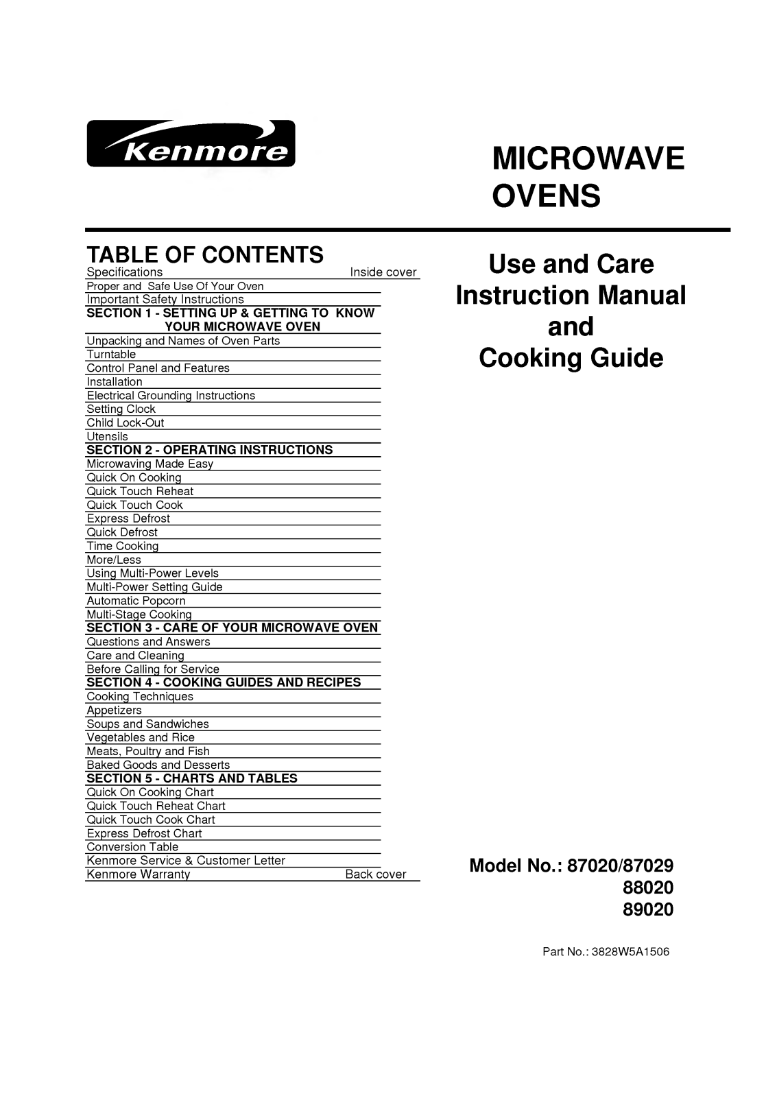 LG 88020, 87029, 87020 User Manual