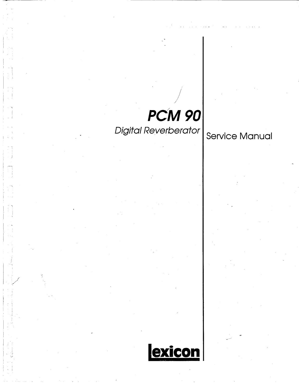 Lexicon pcm-90 User Manual