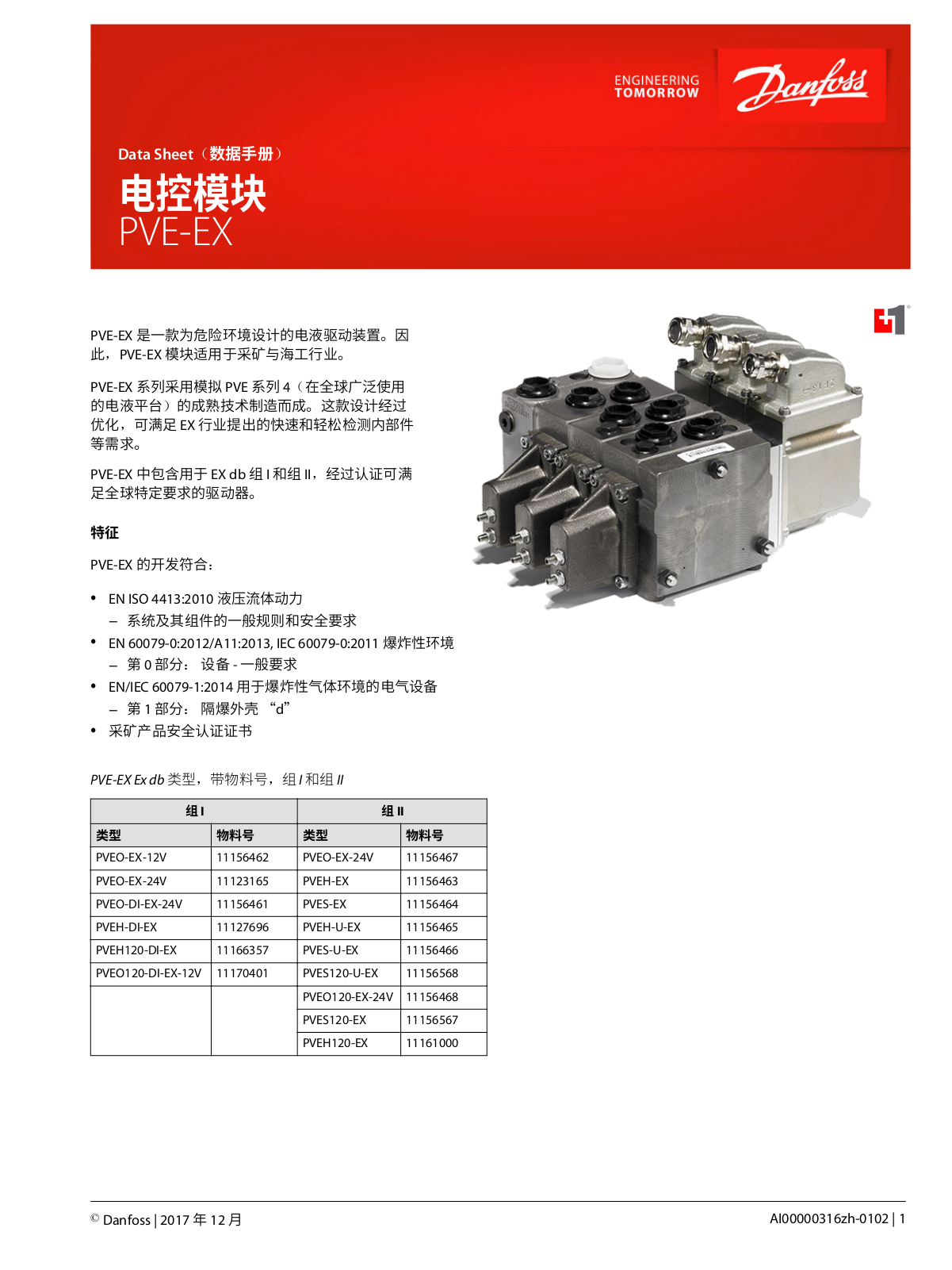 Danfoss PVE-EX Data sheet