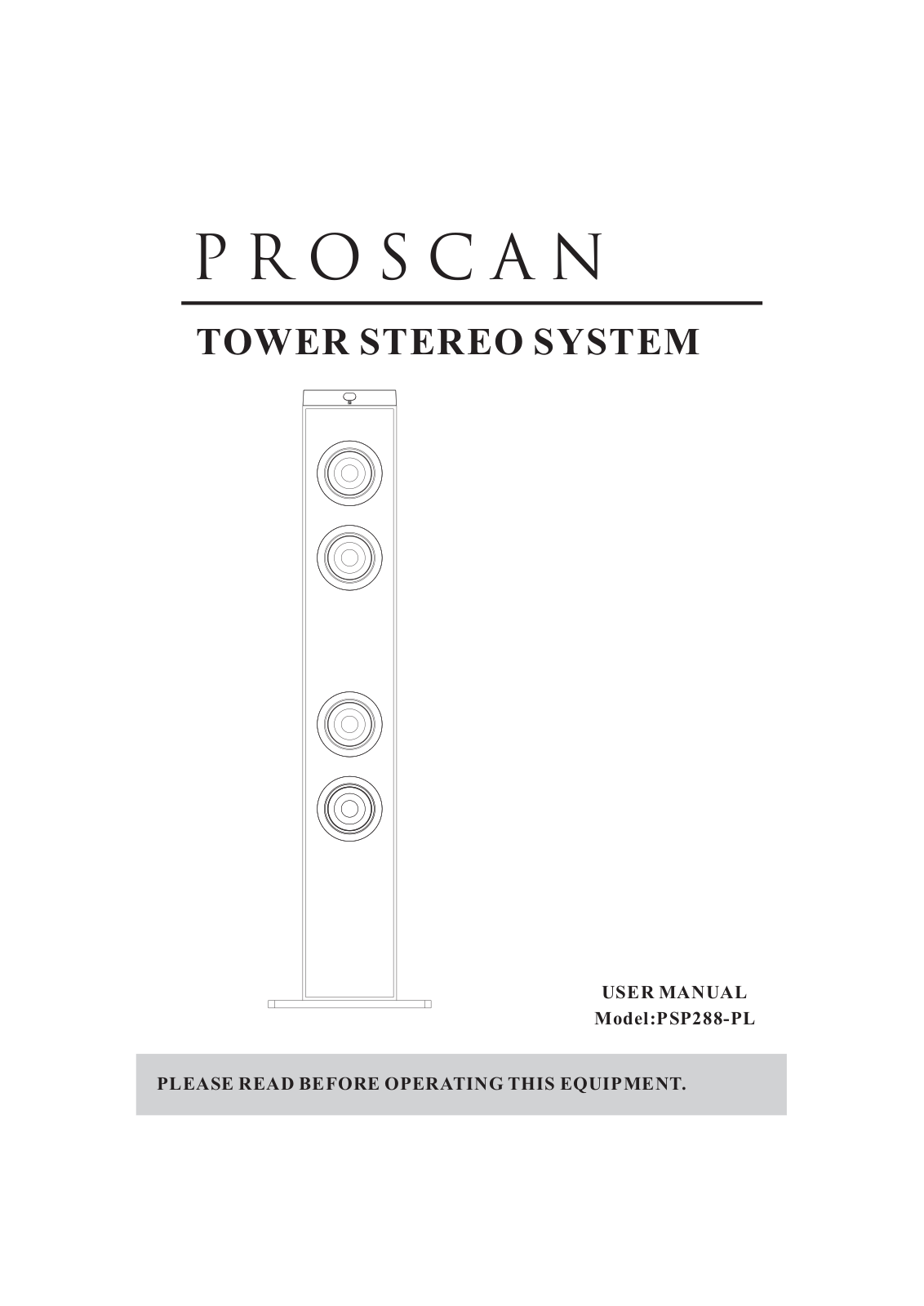 ProScan PSP288-PL User Manual