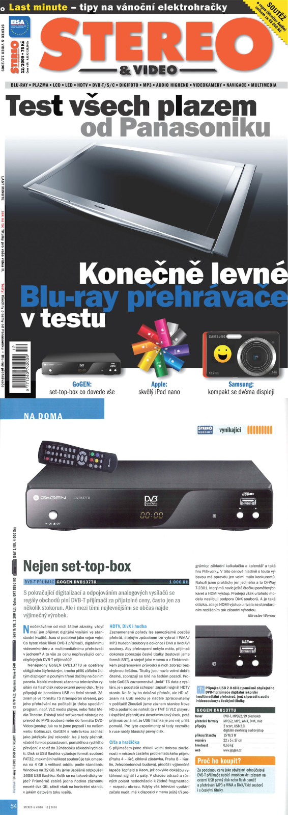 GoGEN DVB 137TU User Manual