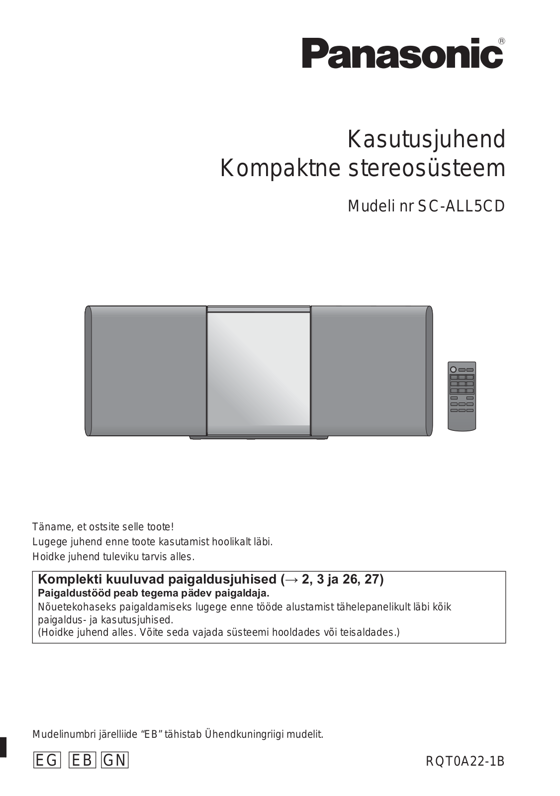 Panasonic SC-ALL5CD User Manual