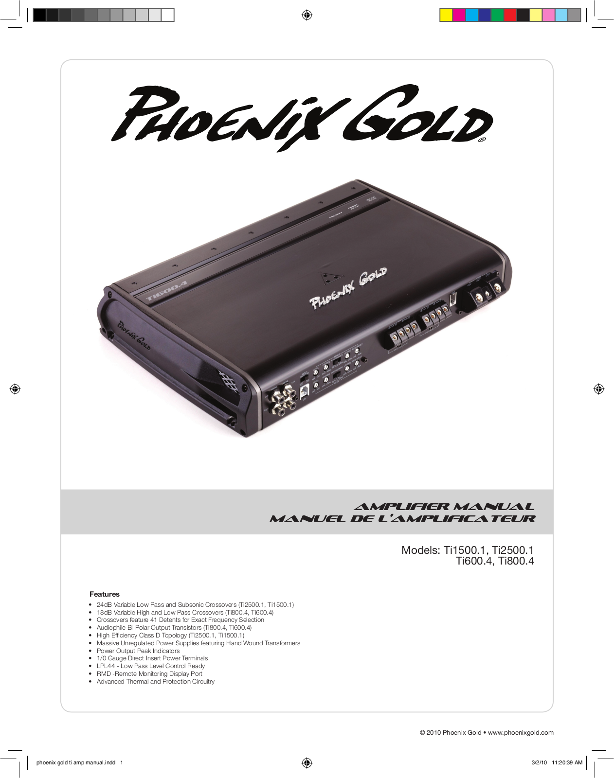 Phoenix Gold TI2500.1, TI800.4, TI600.4, TI1500.1 User Manual