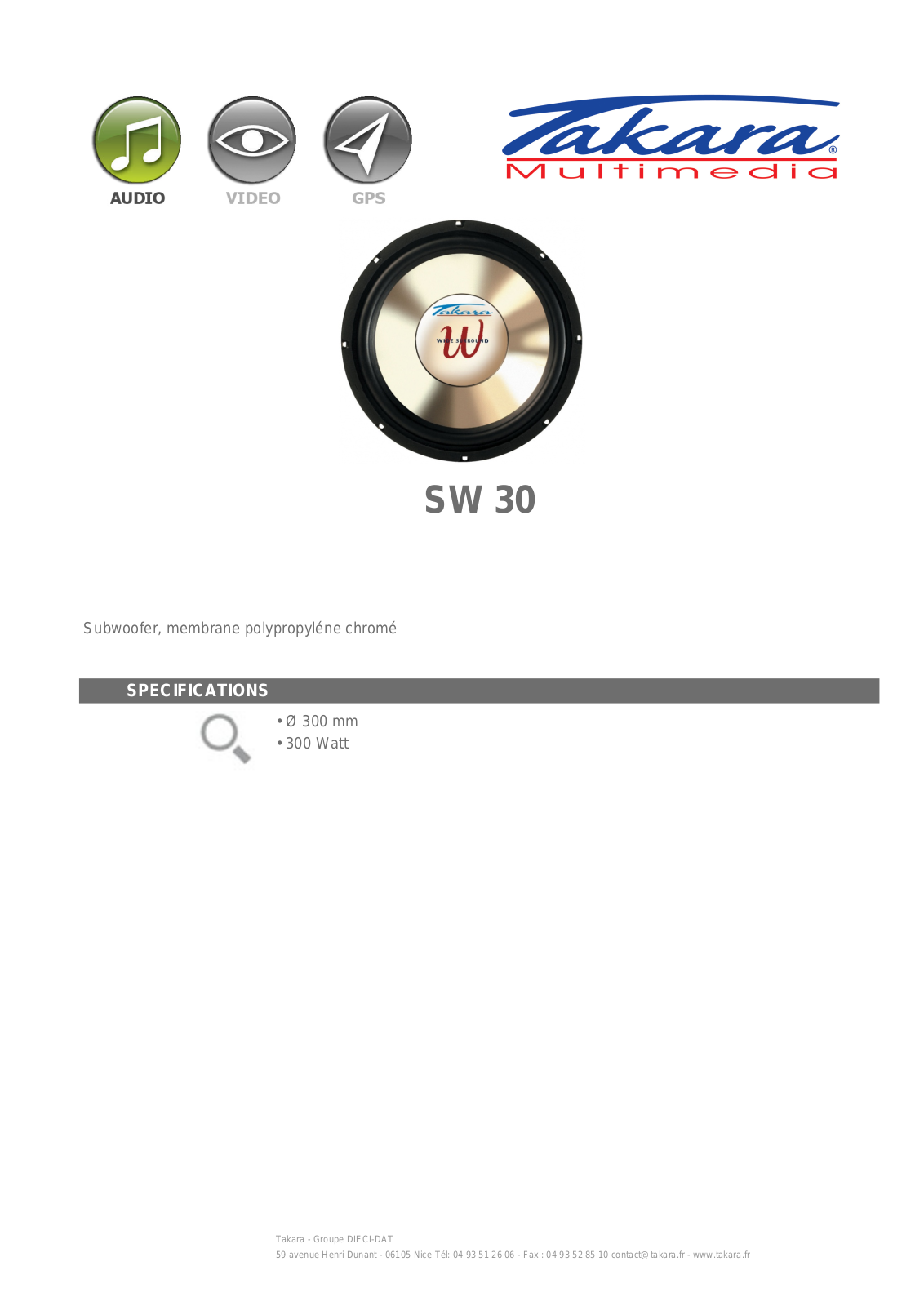 TAKARA SW 30 User Manual