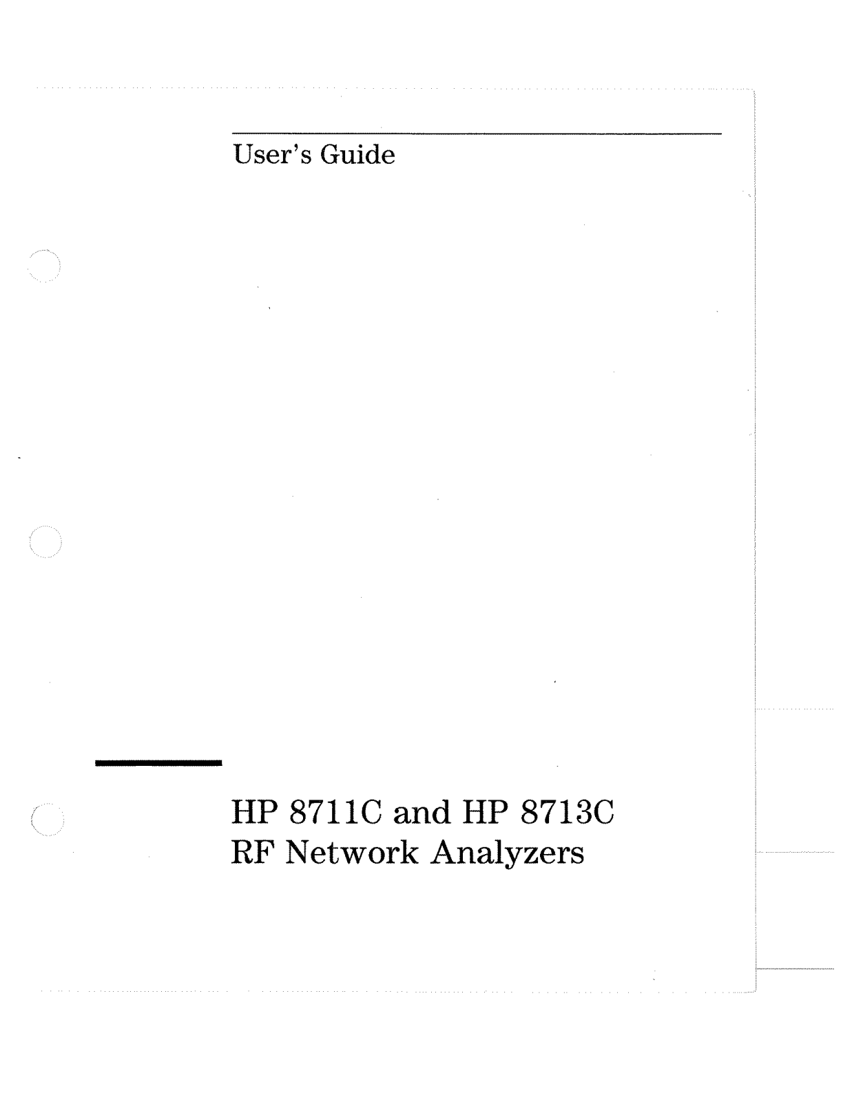 HP (Hewlett-Packard) 8711c, 8713c User Manual