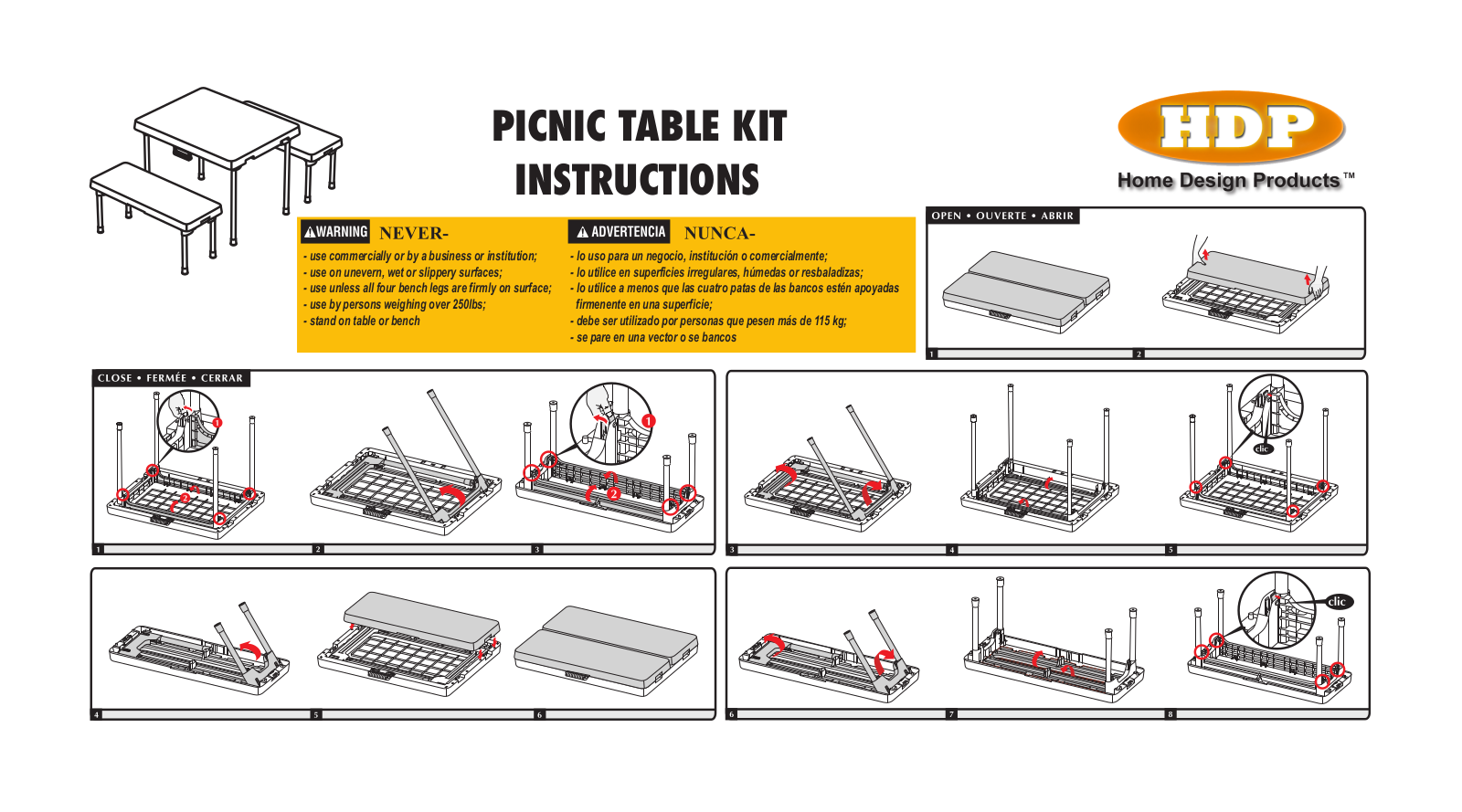 Keter Set Picnic Table User Manual