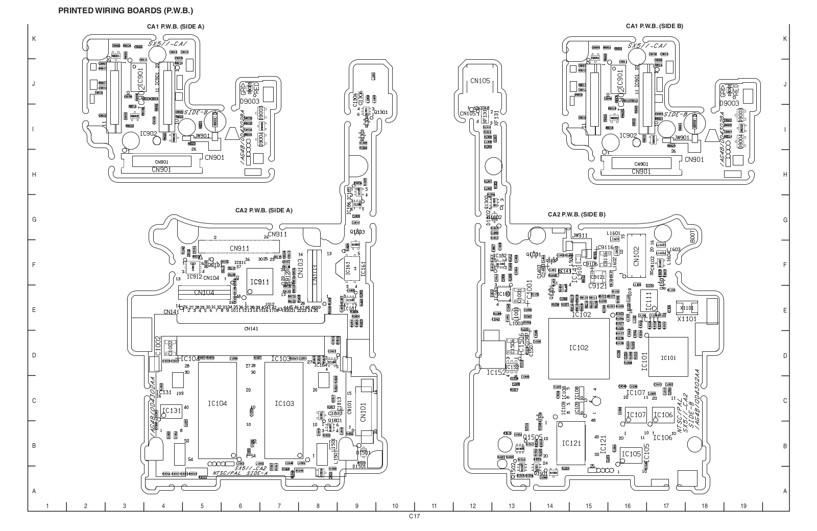 SANYO VPC-AZ1EX, VPC-AZ1E, VPC-AZ1 PRINTED WIRING BOARDS